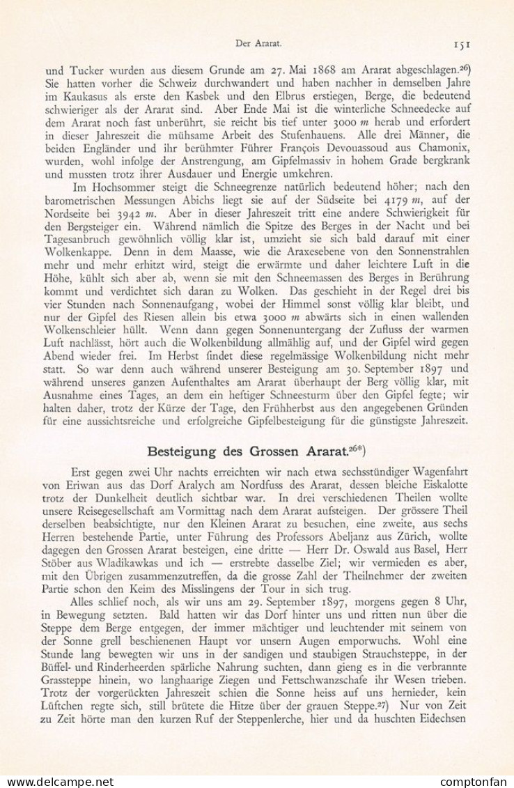 610-2 Max Ebeling Ararat Anatolien Armenien Türkei Artikel Von 1899 !! - Other & Unclassified