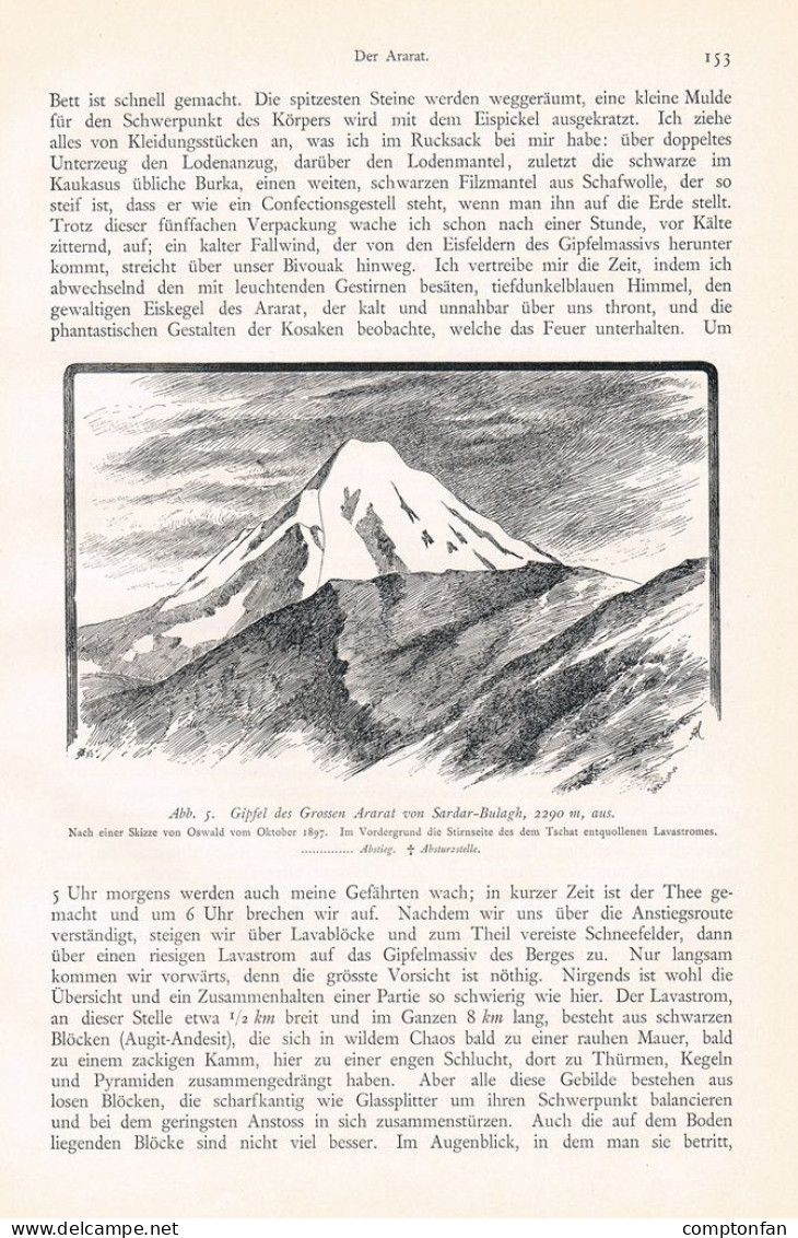 610-2 Max Ebeling Ararat Anatolien Armenien Türkei Artikel Von 1899 !! - Autres & Non Classés