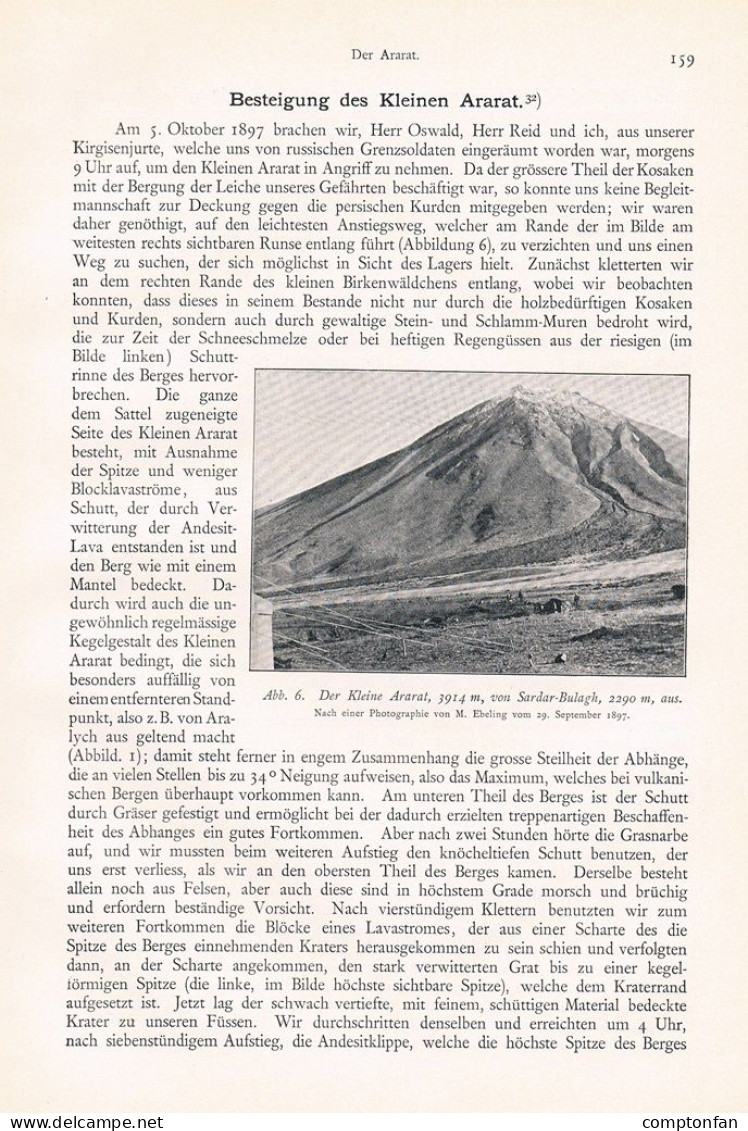 610-2 Max Ebeling Ararat Anatolien Armenien Türkei Artikel von 1899 !!