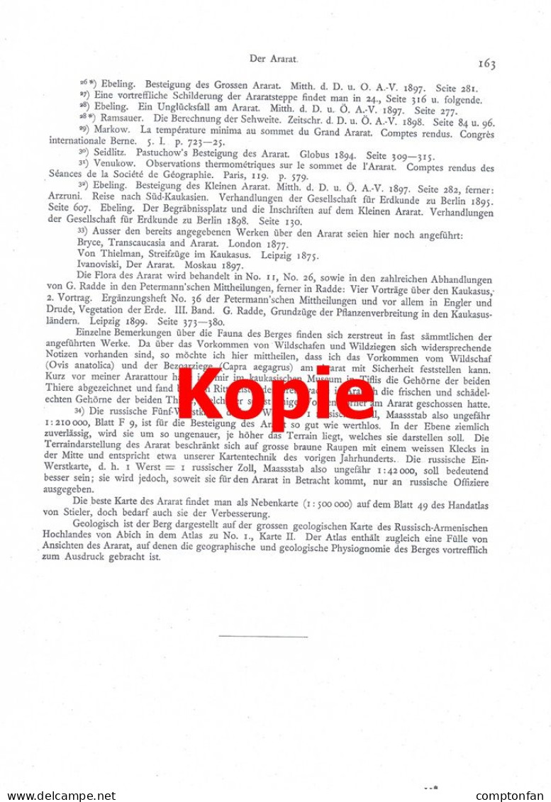 610-2 Max Ebeling Ararat Anatolien Armenien Türkei Artikel von 1899 !!