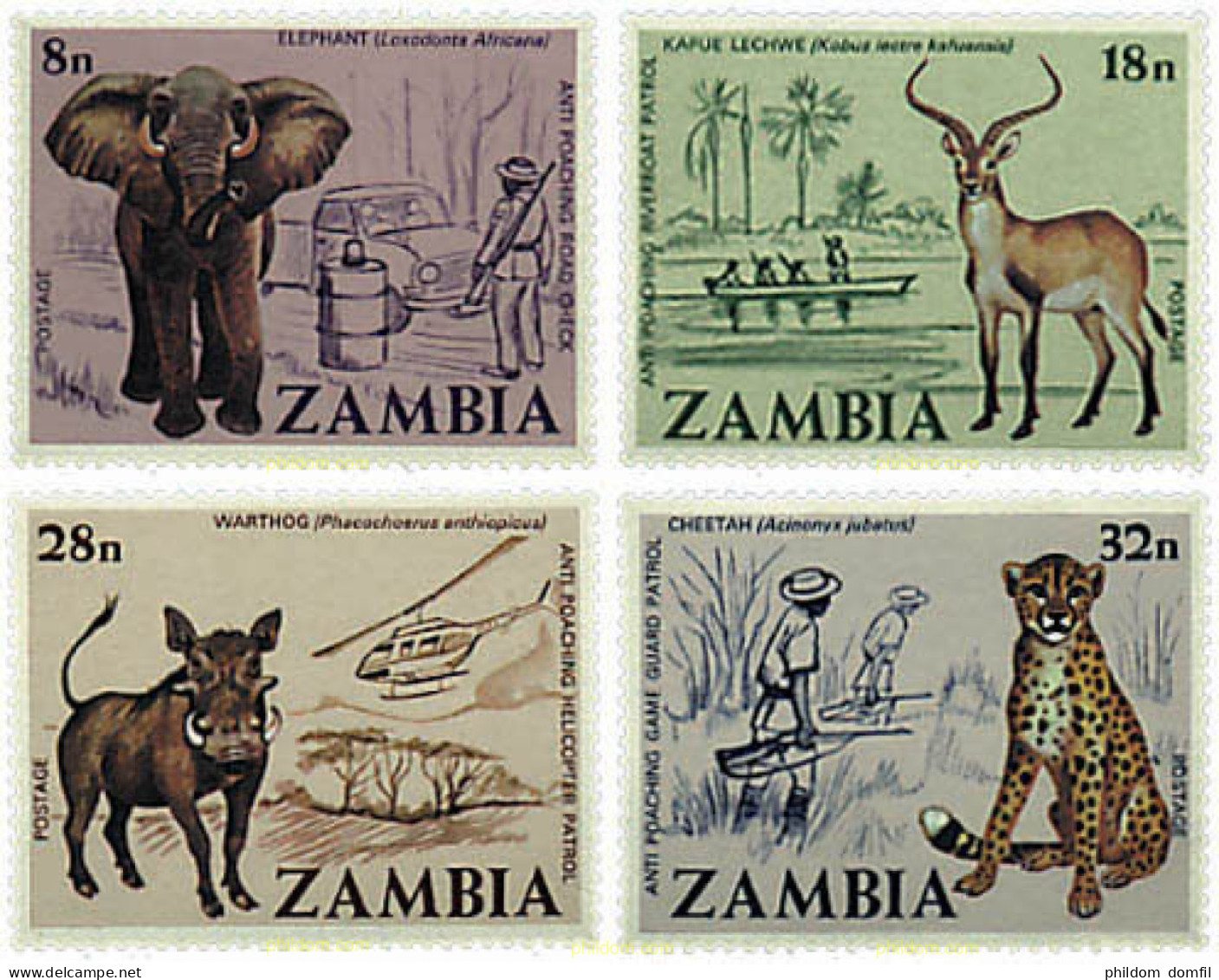 45748 MNH ZAMBIA 1978 LUCHA CONTRA LA CAZA FURTIVA - Zambie (1965-...)