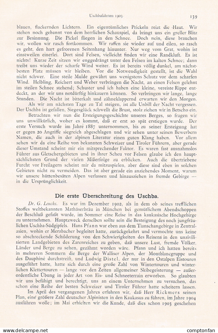 663 Heinz von Ficker Uschba Kaukasus Georgien Artikel von 1904 !!
