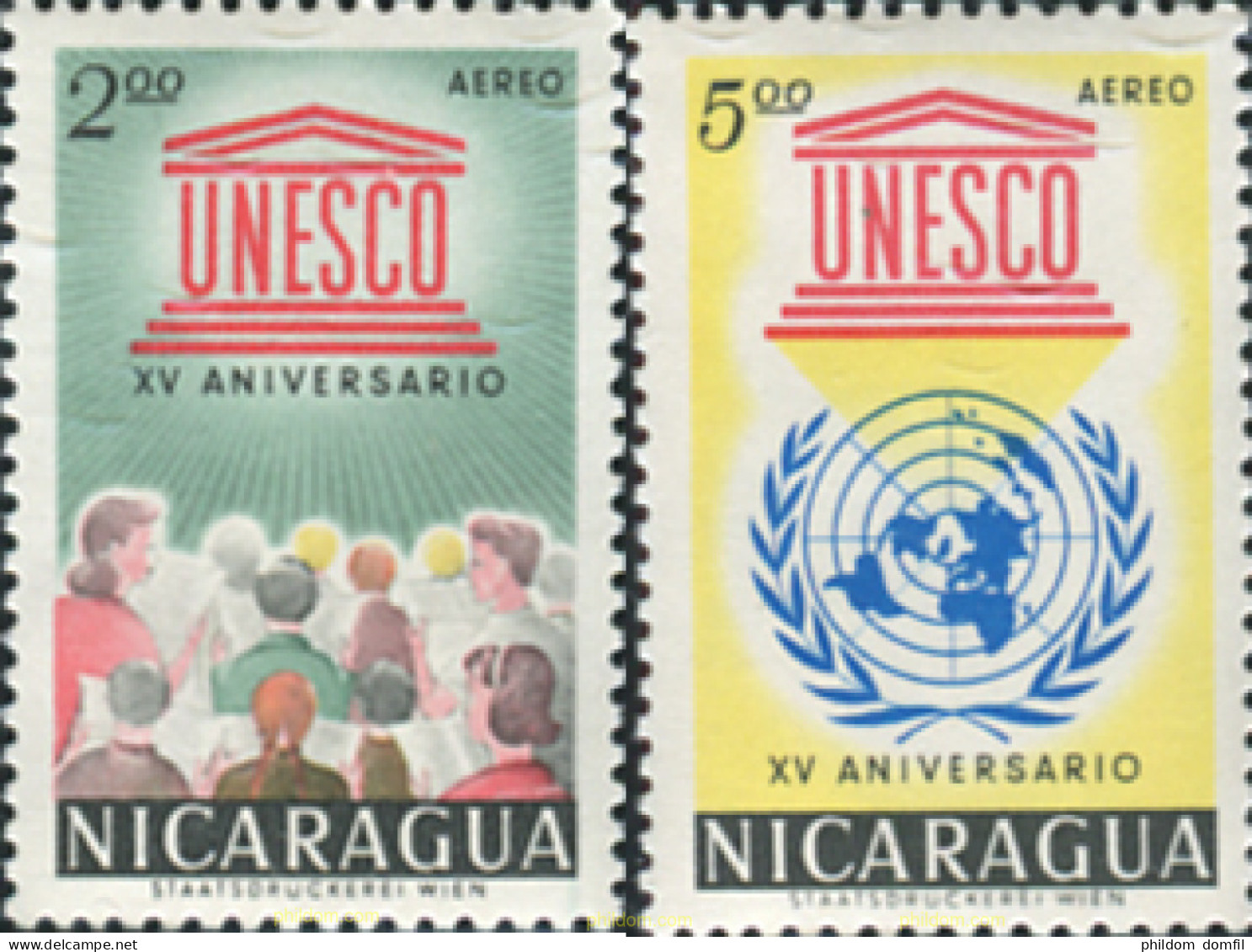 347875 MNH NICARAGUA 1962 XV ANIVERSARIO UNESCO - Nicaragua