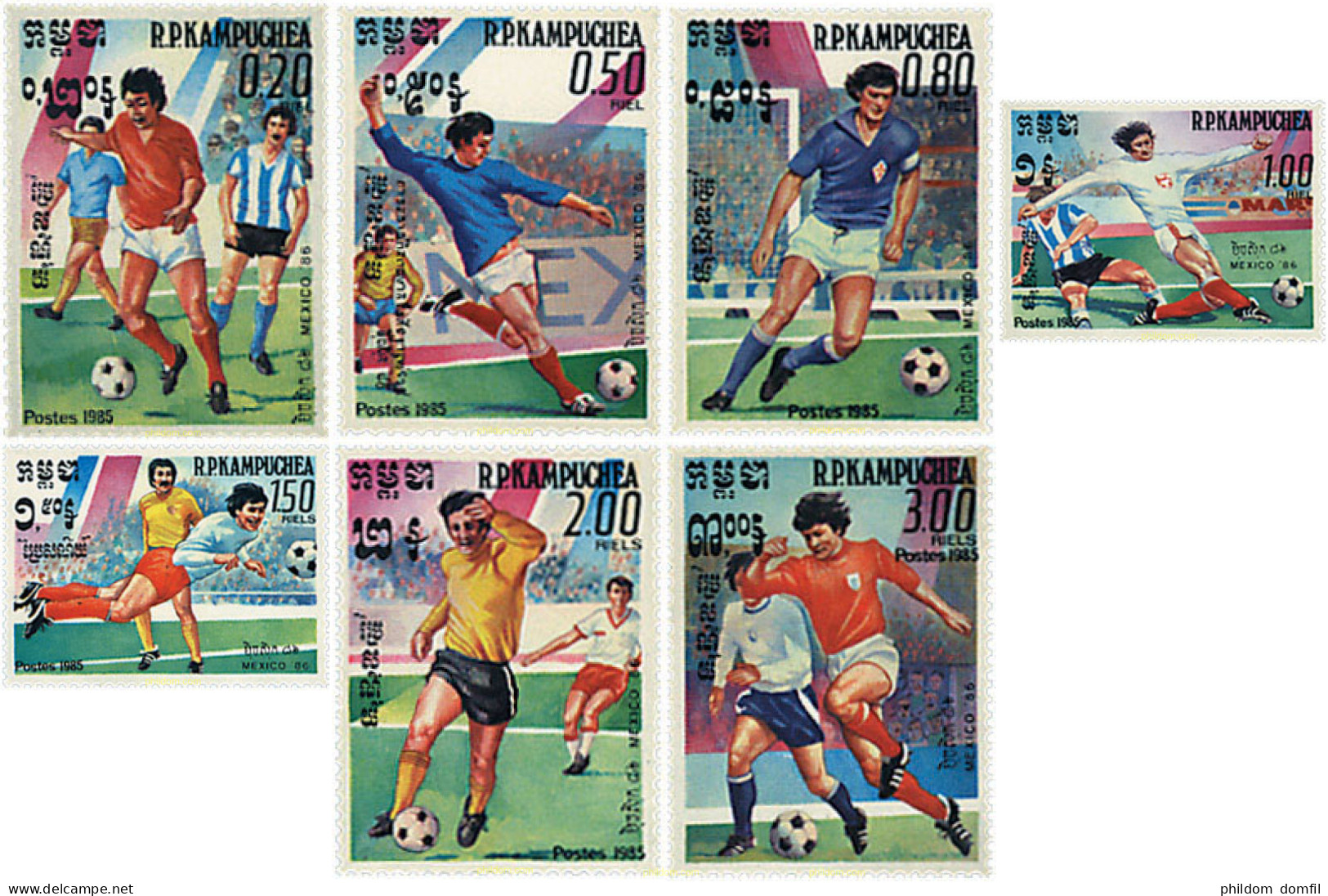 29113 MNH CAMBOYA KAMPUCHEA 1985 COPA DEL MUNDO DE FUTBOL. MEXICO-86 - Kampuchea