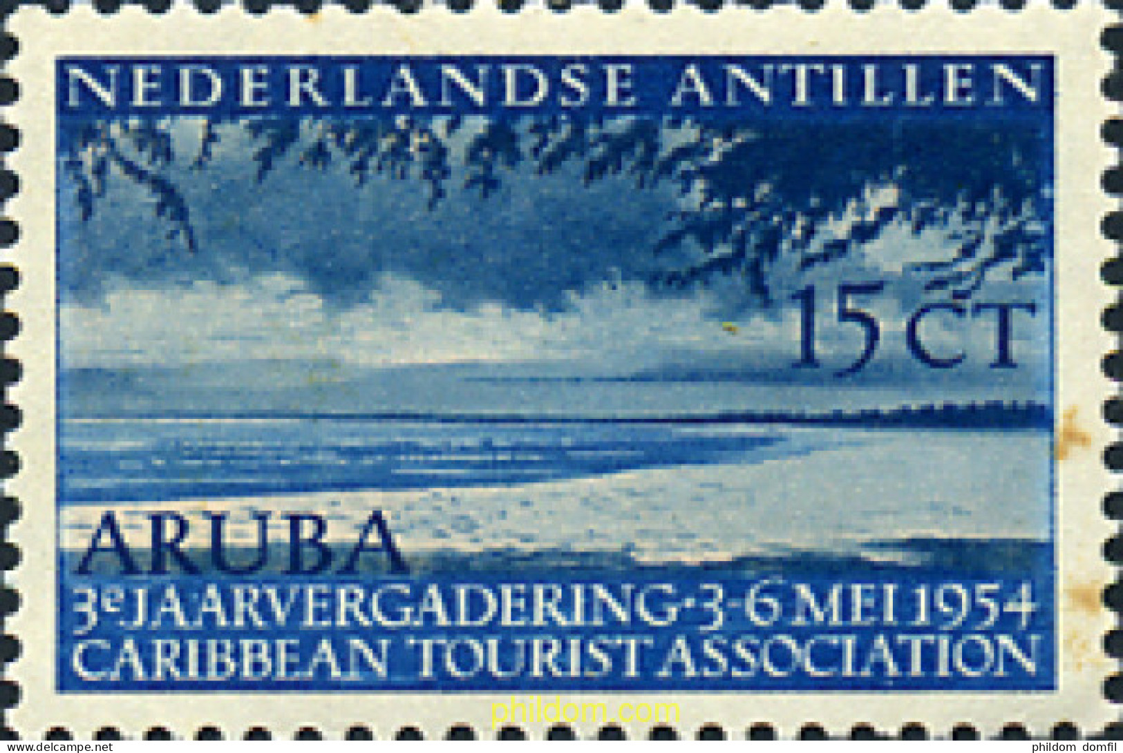 282871 MNH ANTILLAS HOLANDESAS 1954 3 ANIVERSARIO DE LA ASOCIACION TURISTICA DEL CARIBE - Antilles