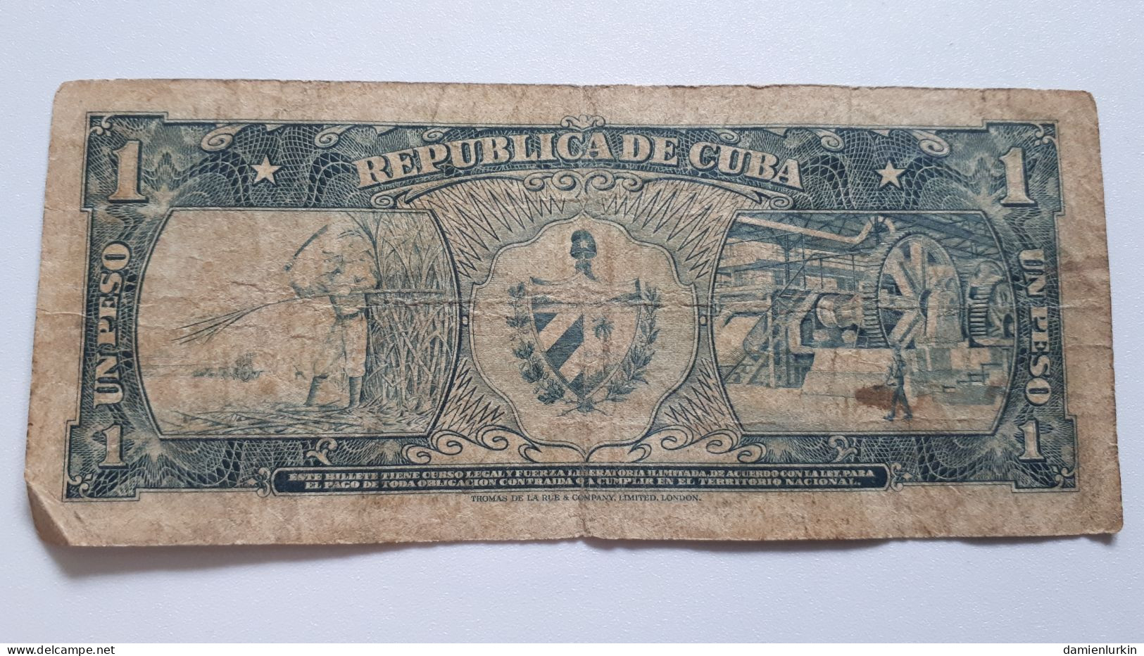 CUBA 1 PESO 1958 P-87c - Cuba