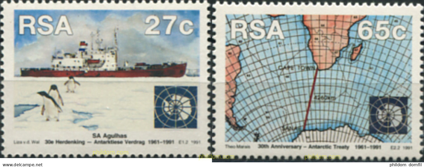 281634 MNH SUDAFRICA 1991 30 ANIVERSARIO DEL TRATADO ANTARTICO - Ongebruikt