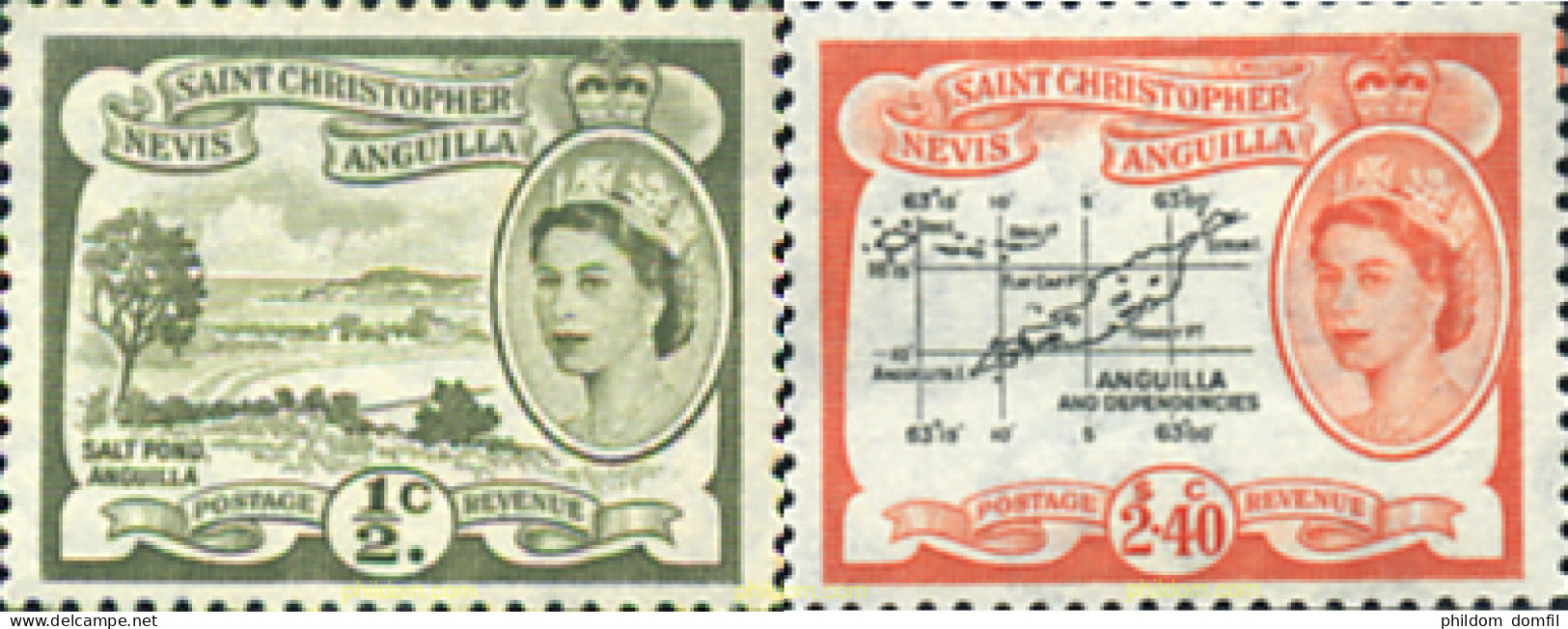 652834 MNH SAN CRISTOBAL-NEVIS-ANGUILLA 1954 MOTIVOS VARIOS. REINA ISABEL II - San Cristóbal Y Nieves - Anguilla (...-1980)