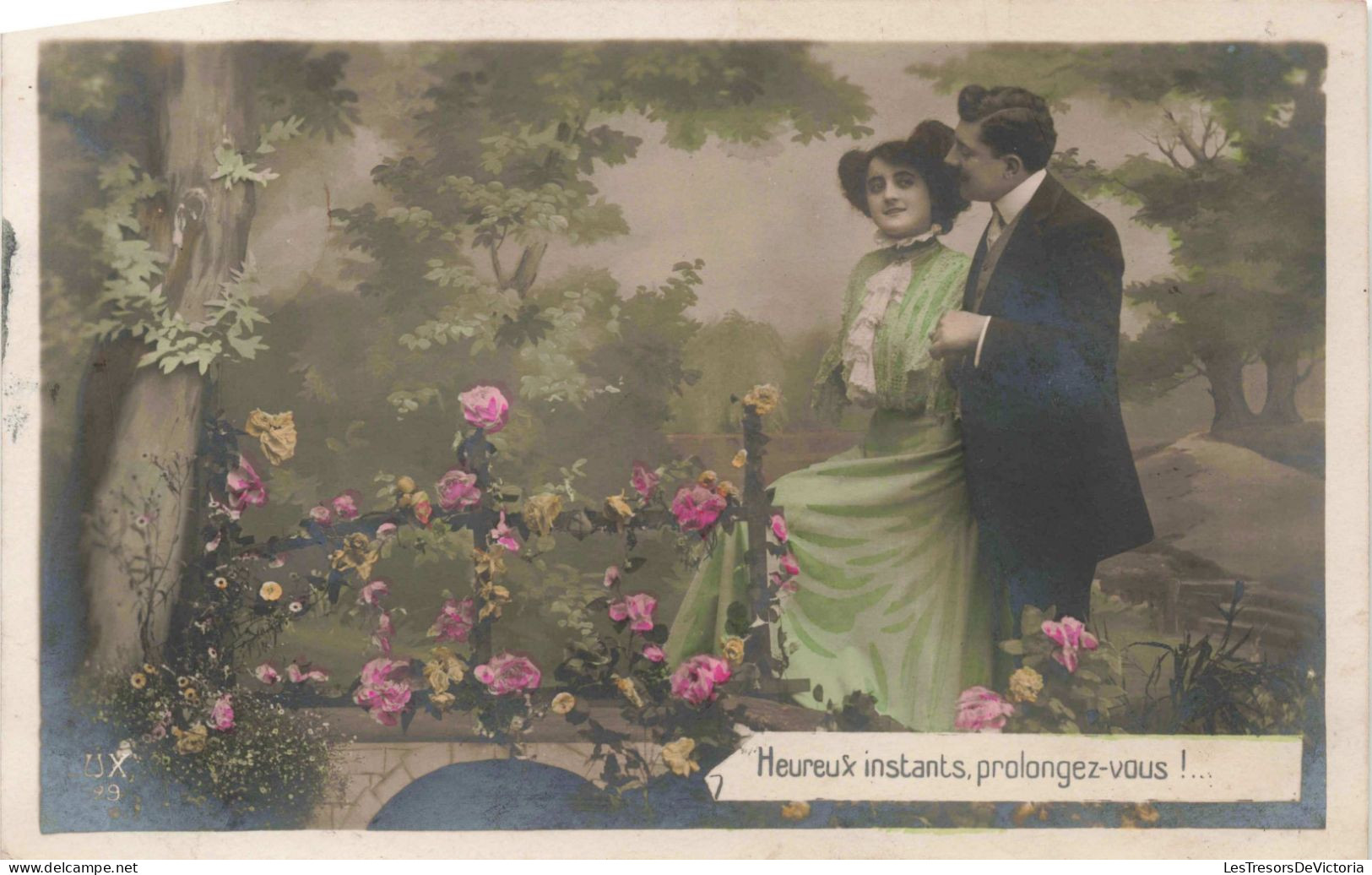 FANTAISIE - Femme - Homme - Fleurs - Nous Cueillerons Ensemble Les Roses De La Vie ! - Carte Postale Ancienne - Other & Unclassified