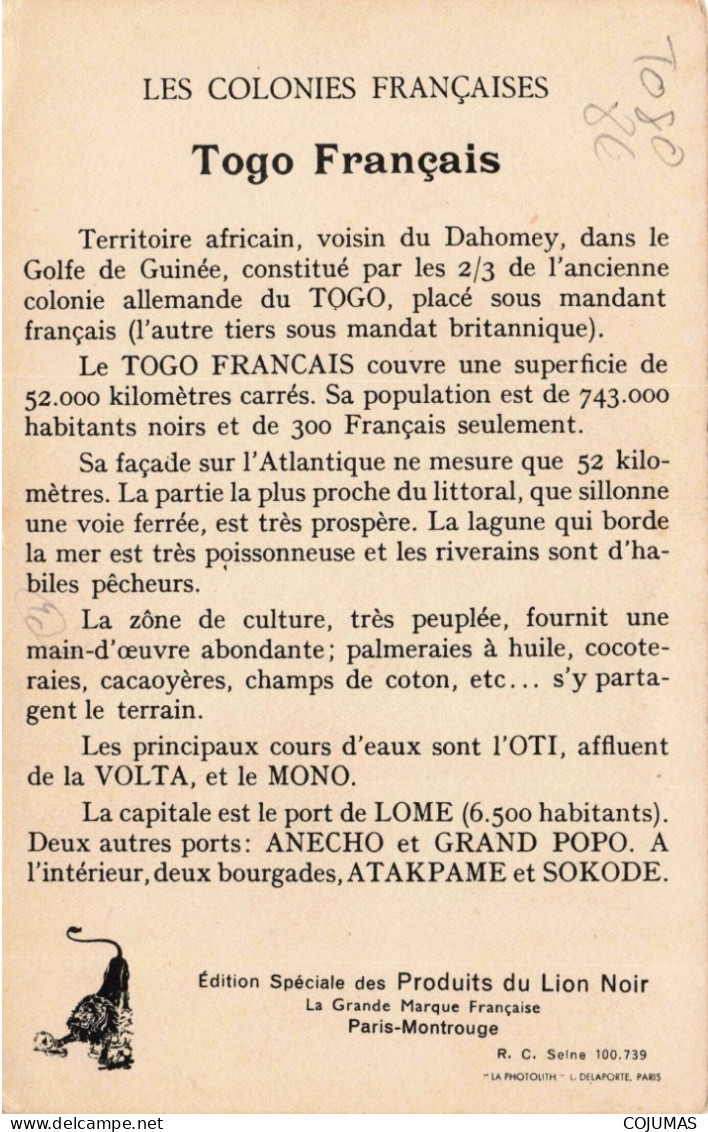 TOGO _S24759_ Colonies Françaises - Carte Géographique - Femmes - Togo