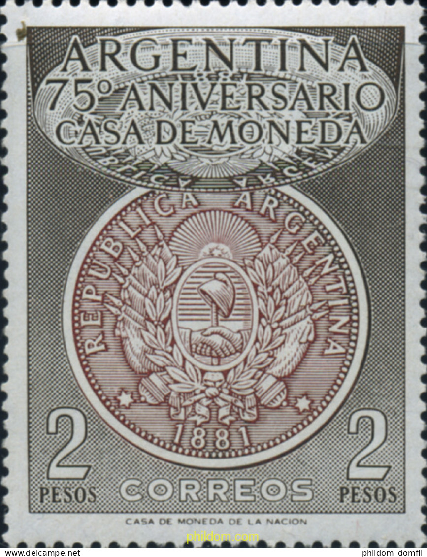 283428 MNH ARGENTINA 1956 75 ANIVERSARIO DE LA CASA DE LA MONEDA - Neufs