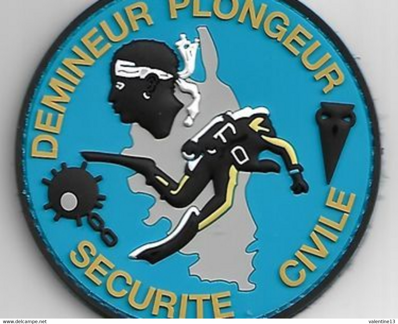 Ecusson PVC Sécurité Civile PLONGEUR DEMINEUR CORSE - Firemen