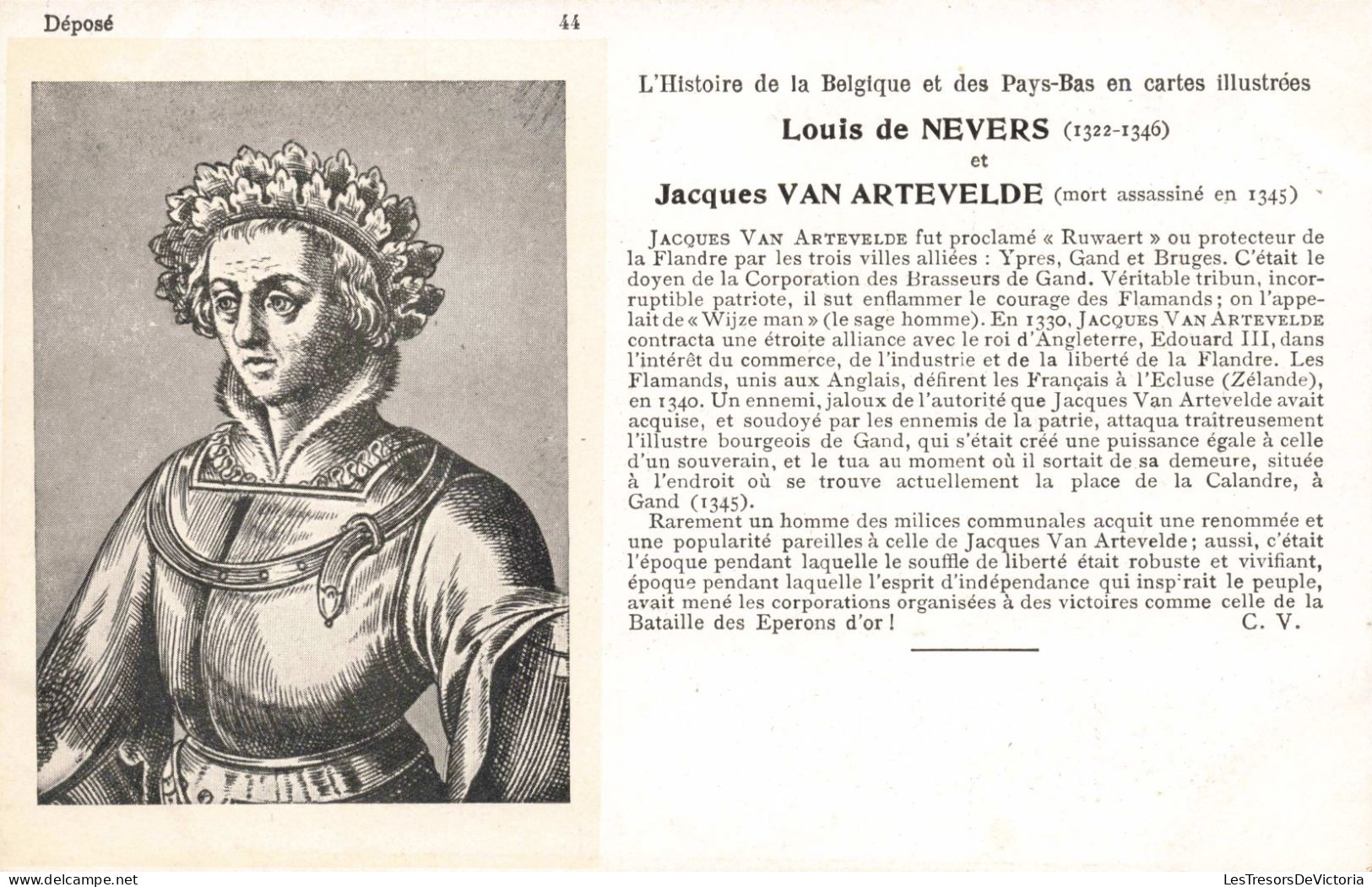 CELEBRITES - Personnages Historiques - Louis De Nevers - Jacques Van Artevelde - Carte Postale Ancienne - Historische Figuren