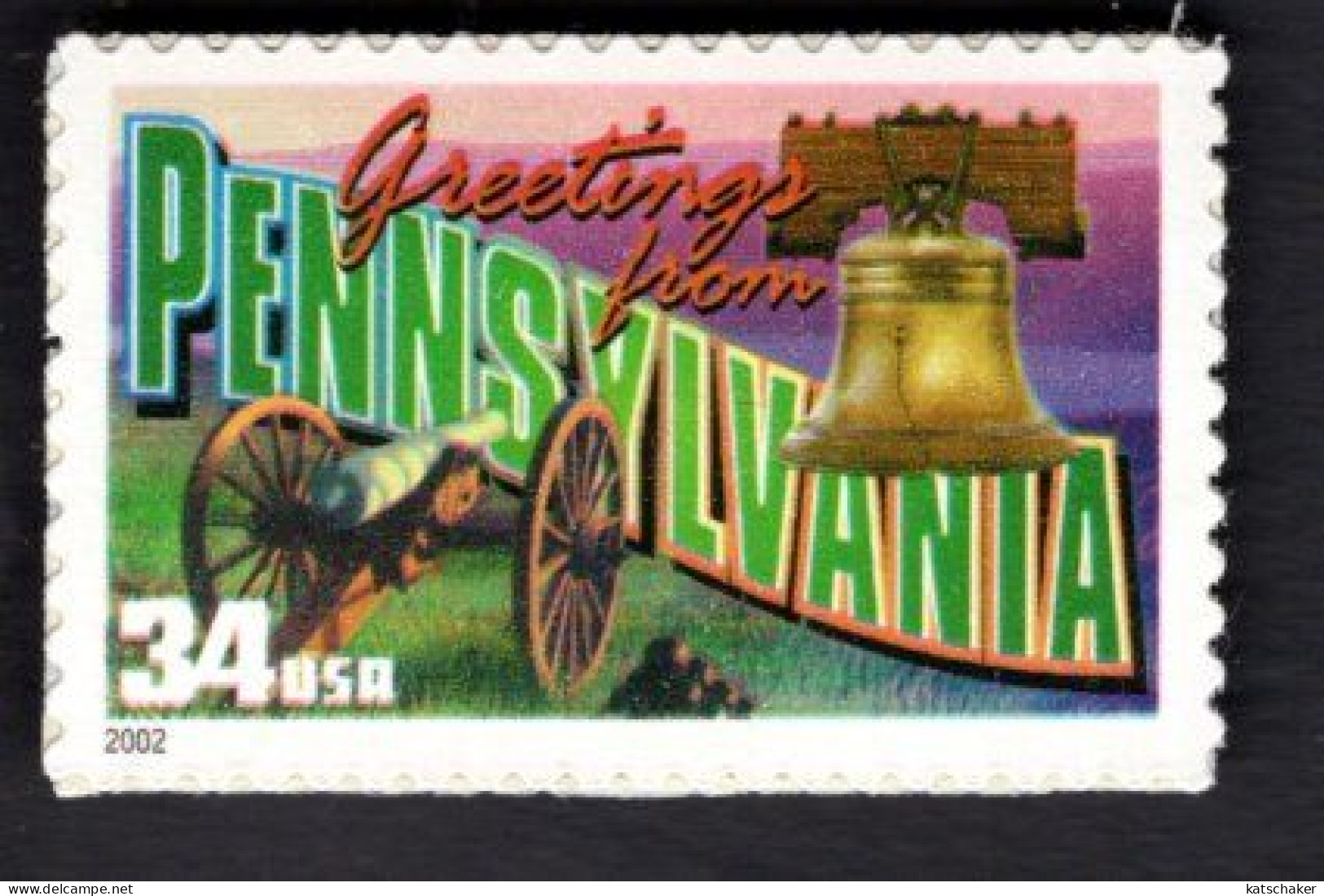 1938439494 2002 SCOTT 3598 (XX) POSTFRIS MINT NEVER HINGED  -  GREETINGS FROM AMERICA - PENNSYLVANNA - Ungebraucht