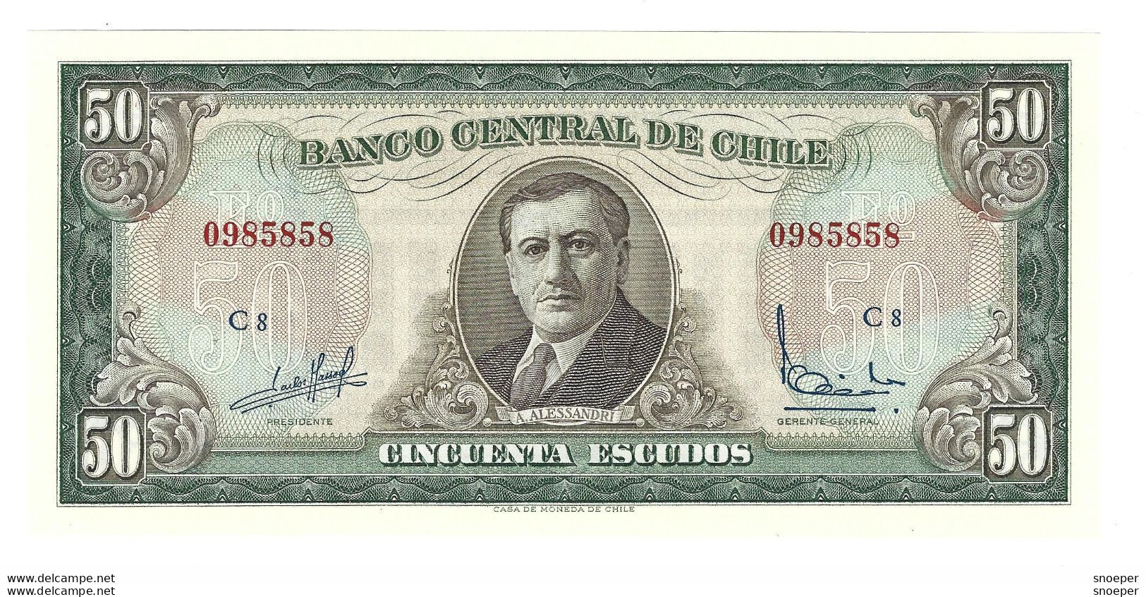 *chile 50 Escudos 1962-75    140a !!! Unc - Chile