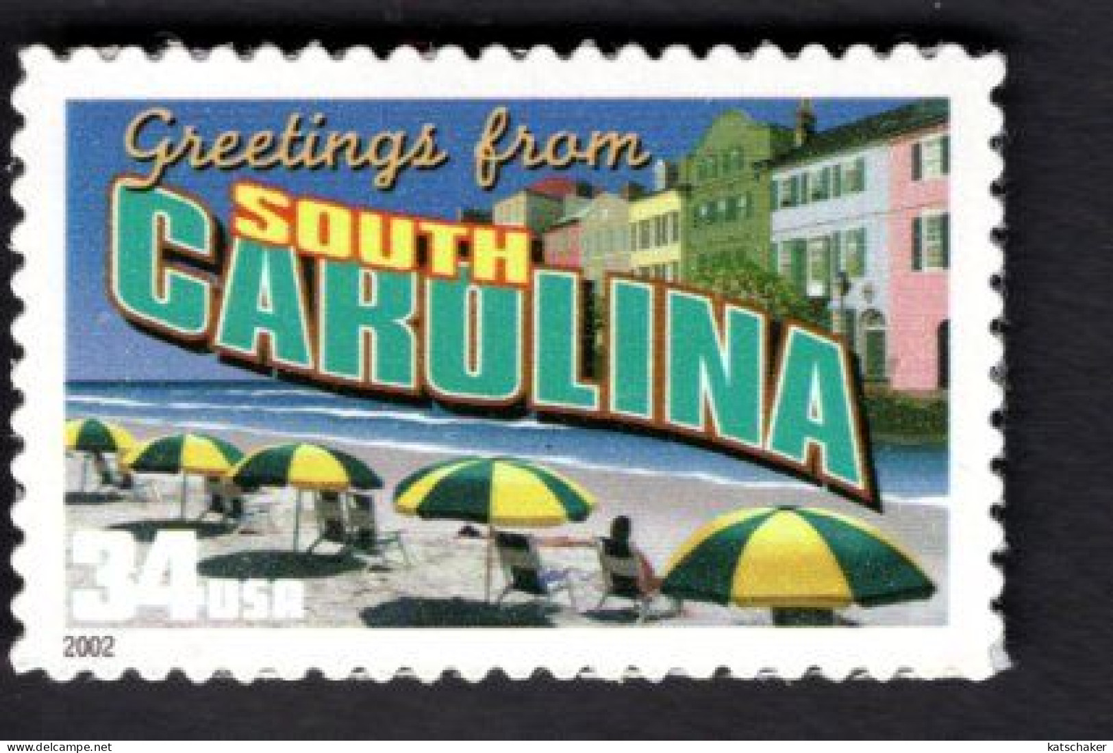 1938440925 2002 SCOTT 3600 (XX) POSTFRIS MINT NEVER HINGED  -  GREETINGS FROM AMERICA - SOUTH CAROLINA - Neufs