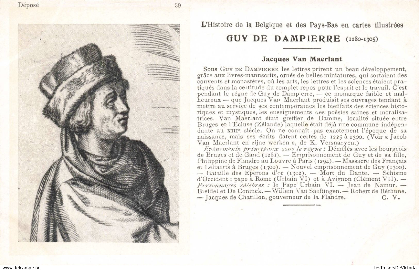 CELEBRITES - Personnages Historiques - Guy De Dampierre - Carte Postale Ancienne - Historische Figuren