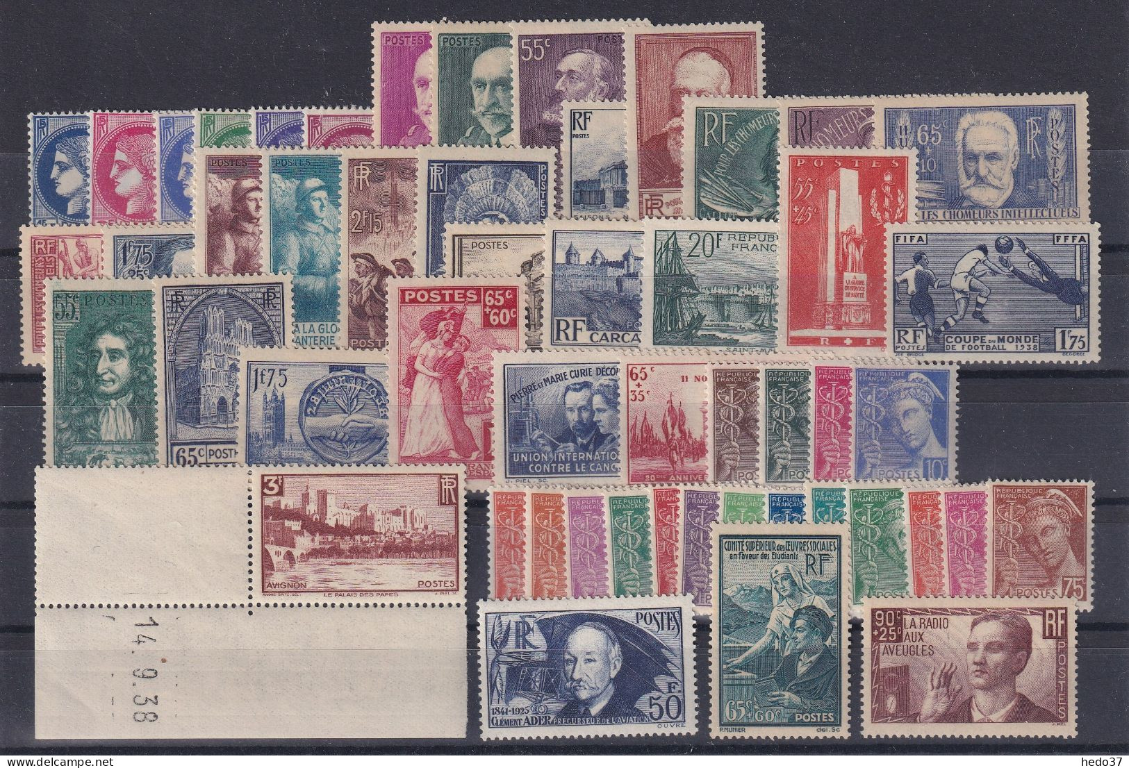 France Année Complète 1938 - N°372/418 - Neufs ** Sans Charnière - TB - ....-1939