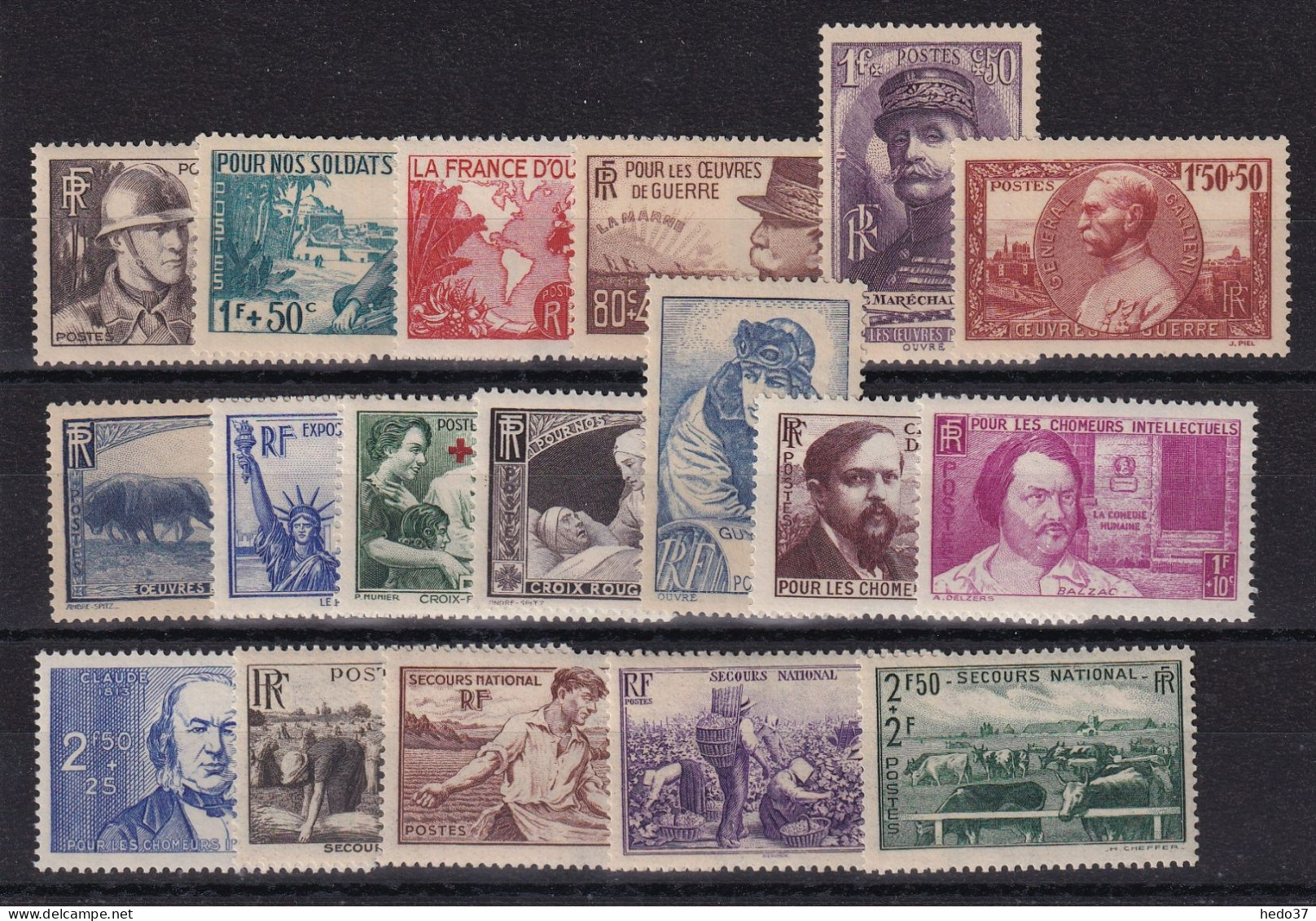 France Année Complète 1940 - N°451/469 - Neufs ** Sans Charnière - TB - 1940-1949