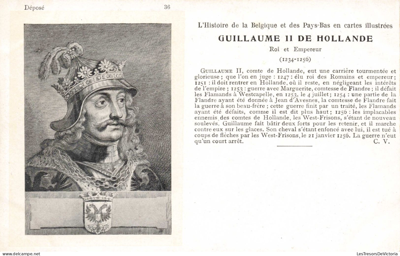 CELEBRITES - Personnages Historiques - Guillaume II De Hollande - Carte Postale Ancienne - Personajes Históricos