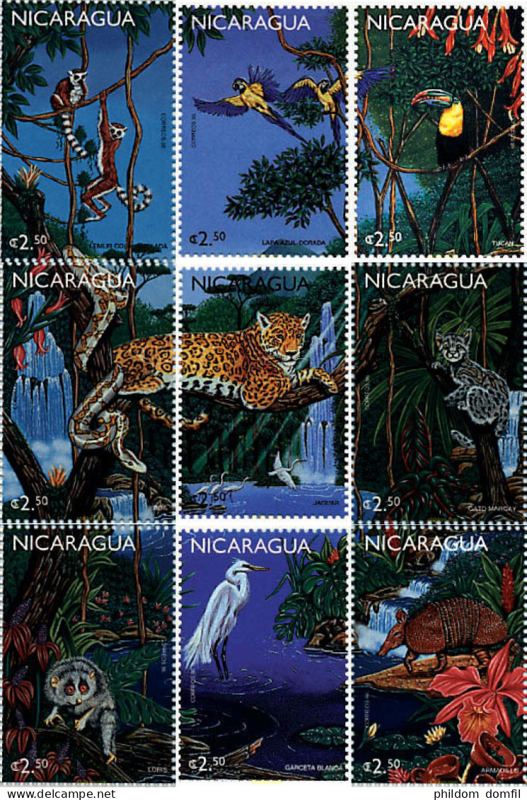 347784 MNH NICARAGUA 1999 FAUNA DE AMERICA CENTRAL - Nicaragua