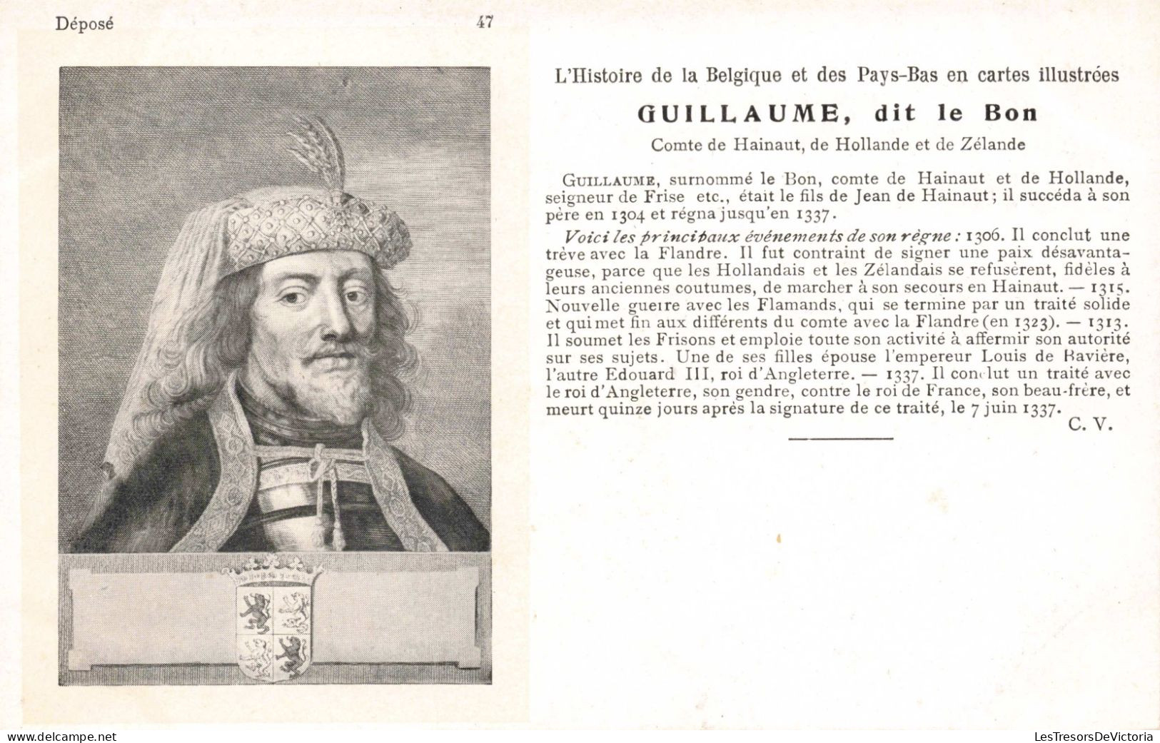 CELEBRITES - Personnages Historiques - Guillaume, Dit Le Bon - Carte Postale Ancienne - Historical Famous People