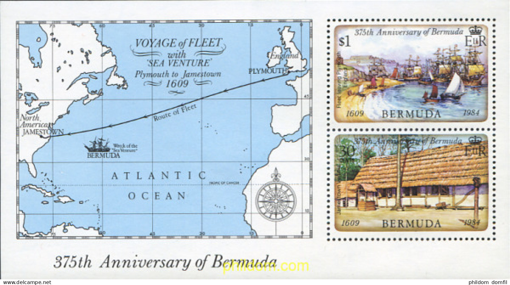 257461 MNH BERMUDAS 1984 375 ANIVERSARIO DE LAS ISLAS BERMUDAS - Bermuda