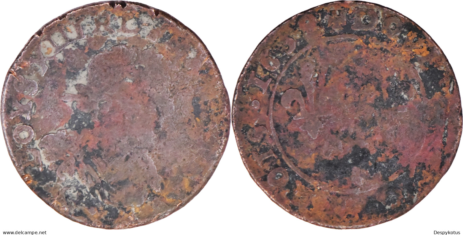 FRANCE - 1639 - Double Tournois - Louis XIII - 17-274 - 1610-1643 Lodewijk XIII Van Frankrijk De Rechtvaardige