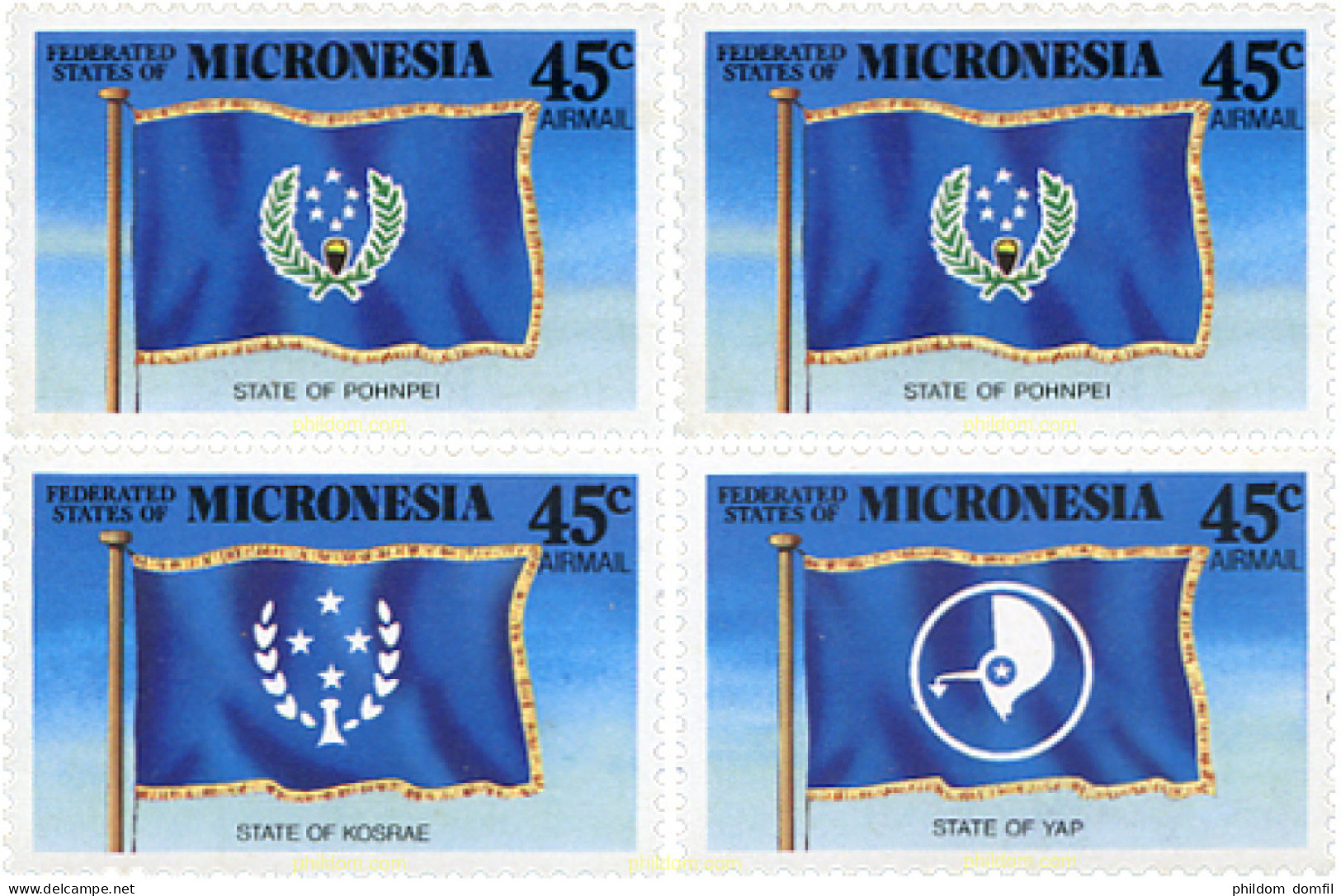 259192 MNH MICRONESIA 1989 BANDERAS - Micronésie