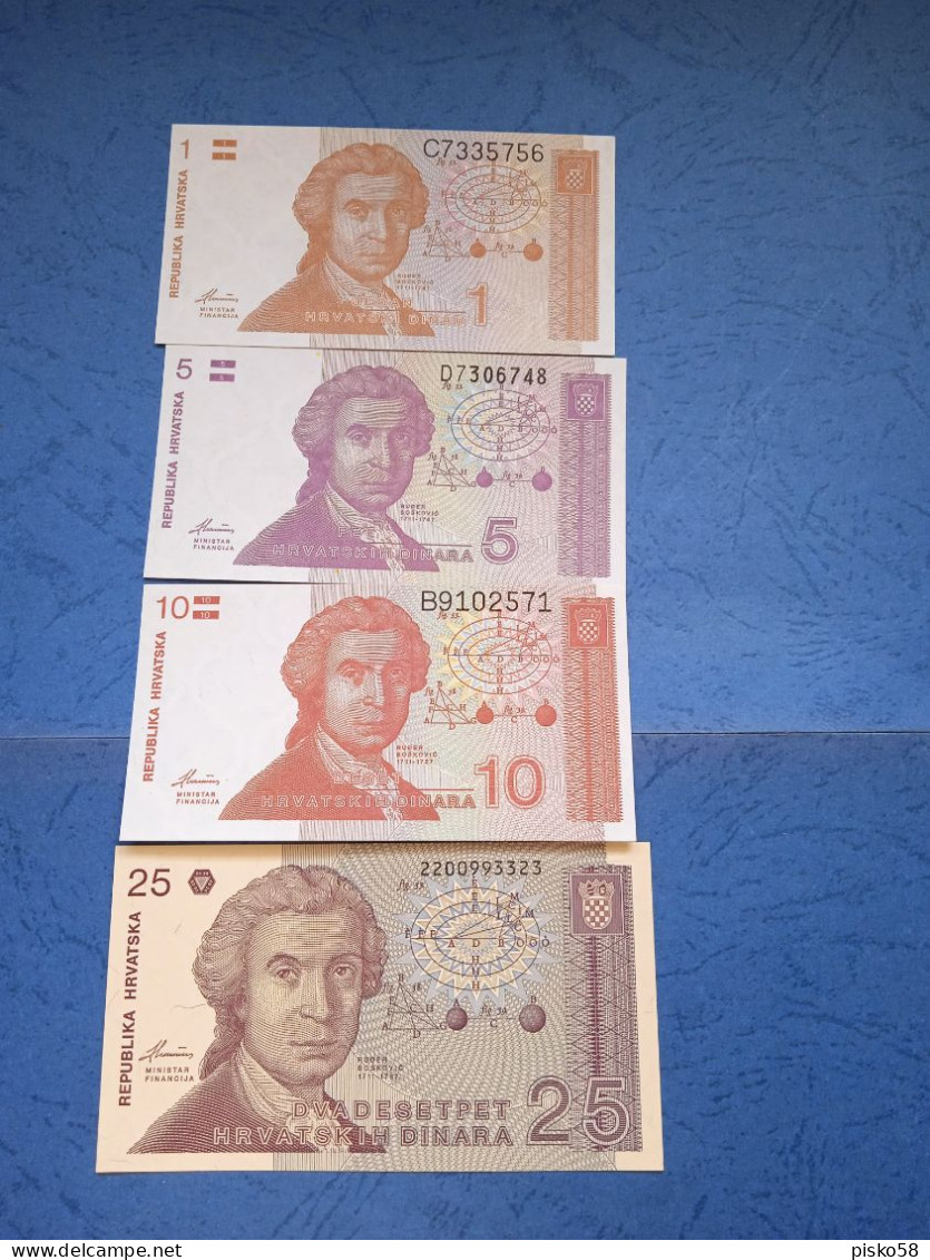 CROAZIA-Lotto Di 4 Banconote UNC - Croatie