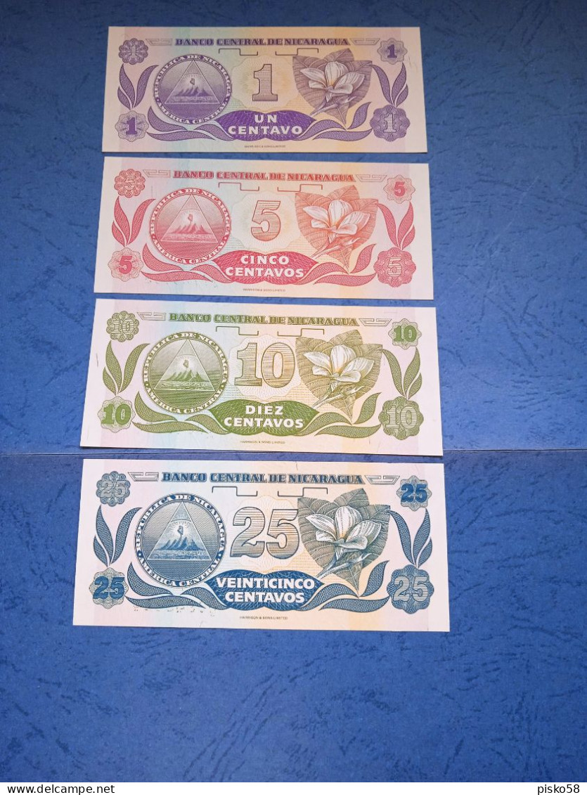 NICARAGUA-Lotto Di 4 Banconote UNC - Nicaragua