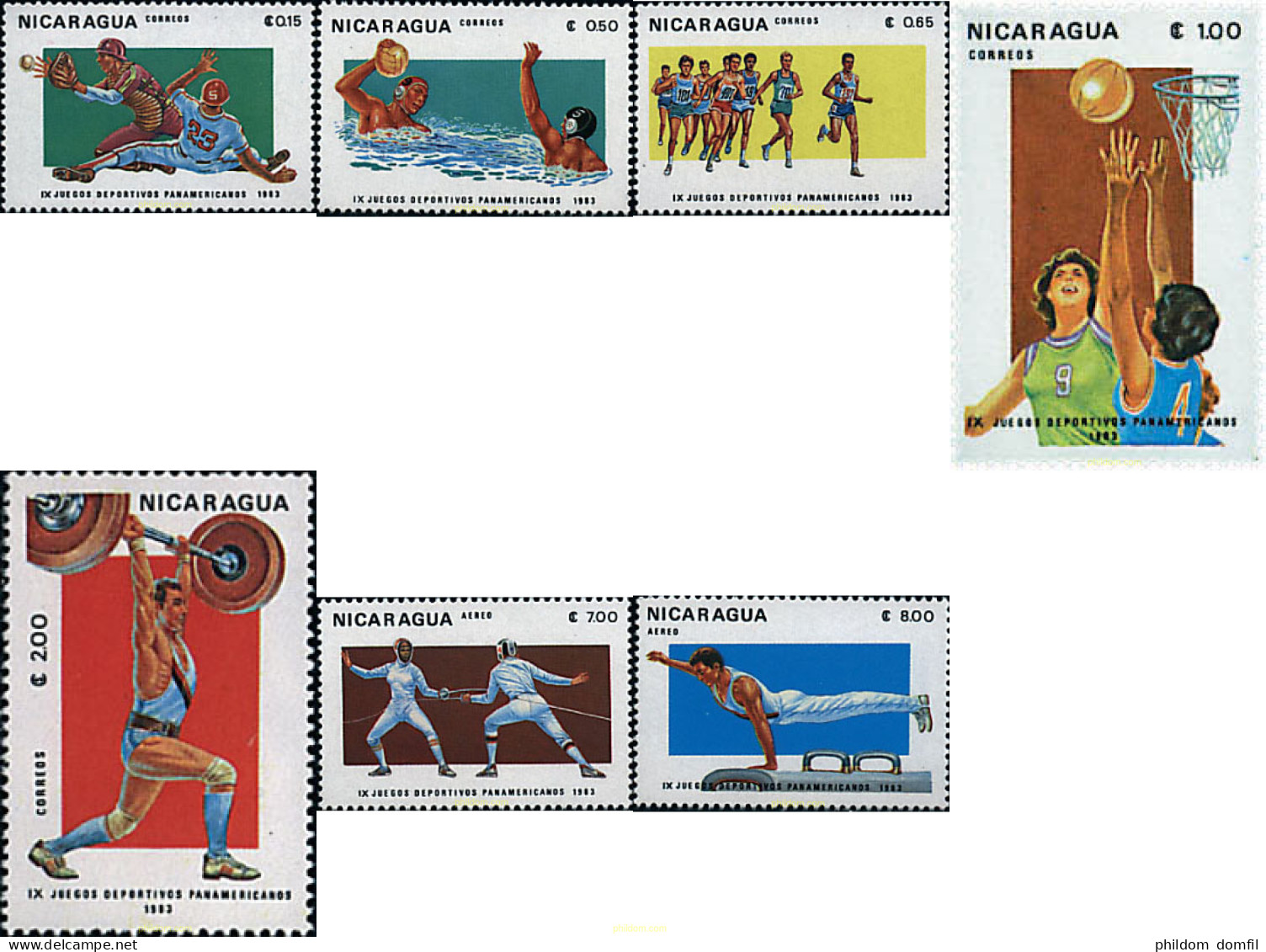 52993 MNH NICARAGUA 1983 9 JUEGOS DEPORTIVOS PANAMERICANOS - Nicaragua