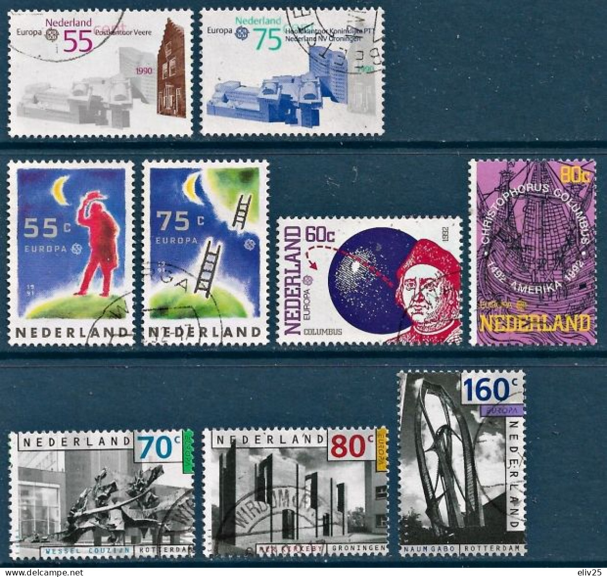 Netherlands 1990, 1991, 1992, & 1993, Europa CEPT - Lot Of 4 Sets (9 Stamps) Used - Colecciones