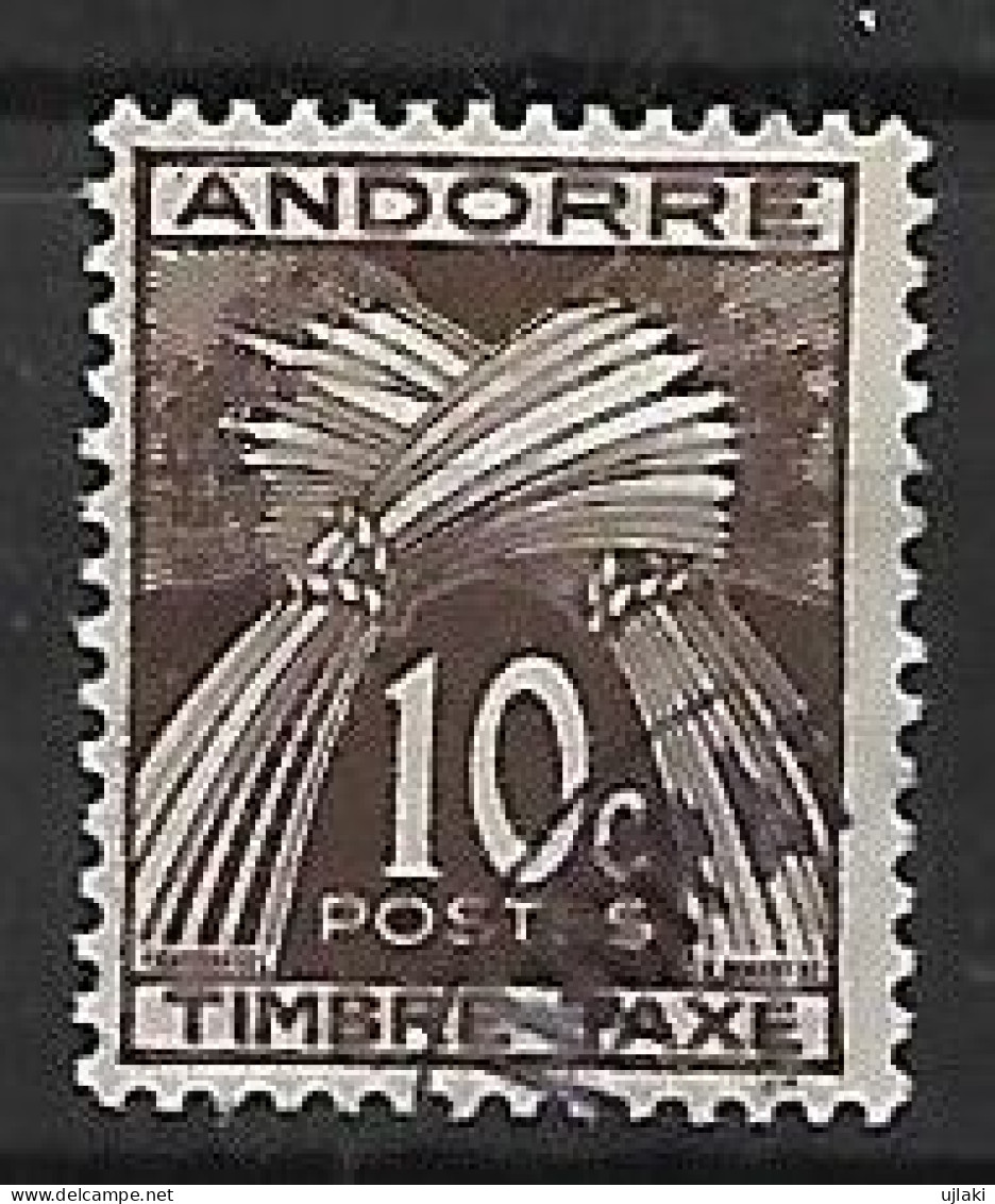 ANDORRE FRANCAIS:  Timbre Taxe:legende "timbre Taxe"   N°32 Année 1946/50 - Usados