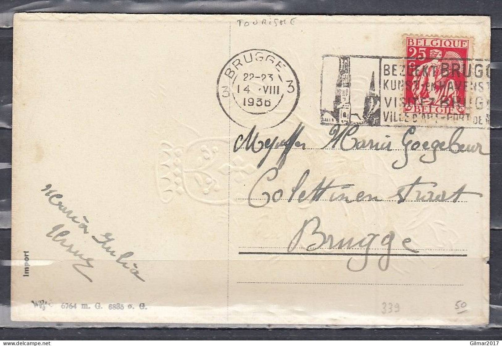 Postkaart Van Brugge 3 Naar Brugge - 1932 Ceres Und Mercure