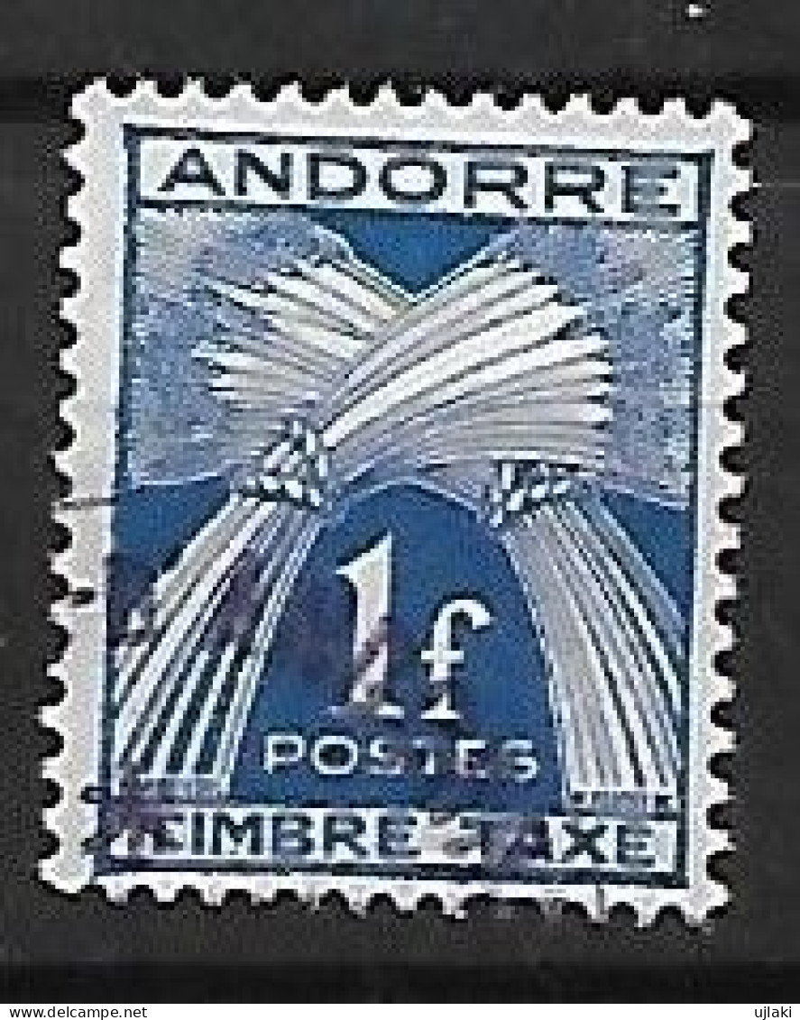 ANDORRE FRANCAIS:  Timbre Taxe:legende "timbre Taxe"   N°33 Année 1946/50 - Oblitérés