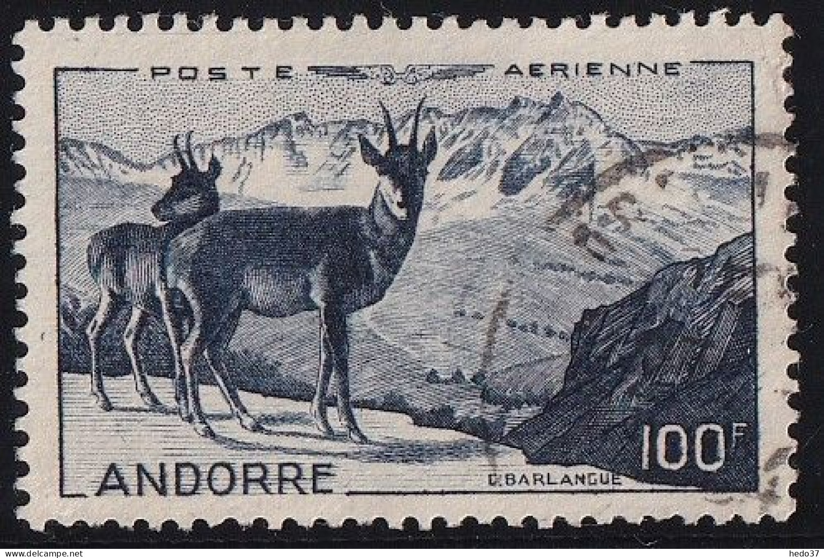 Andorre Poste Aérienne N°1 - Oblitéré - TB - Airmail