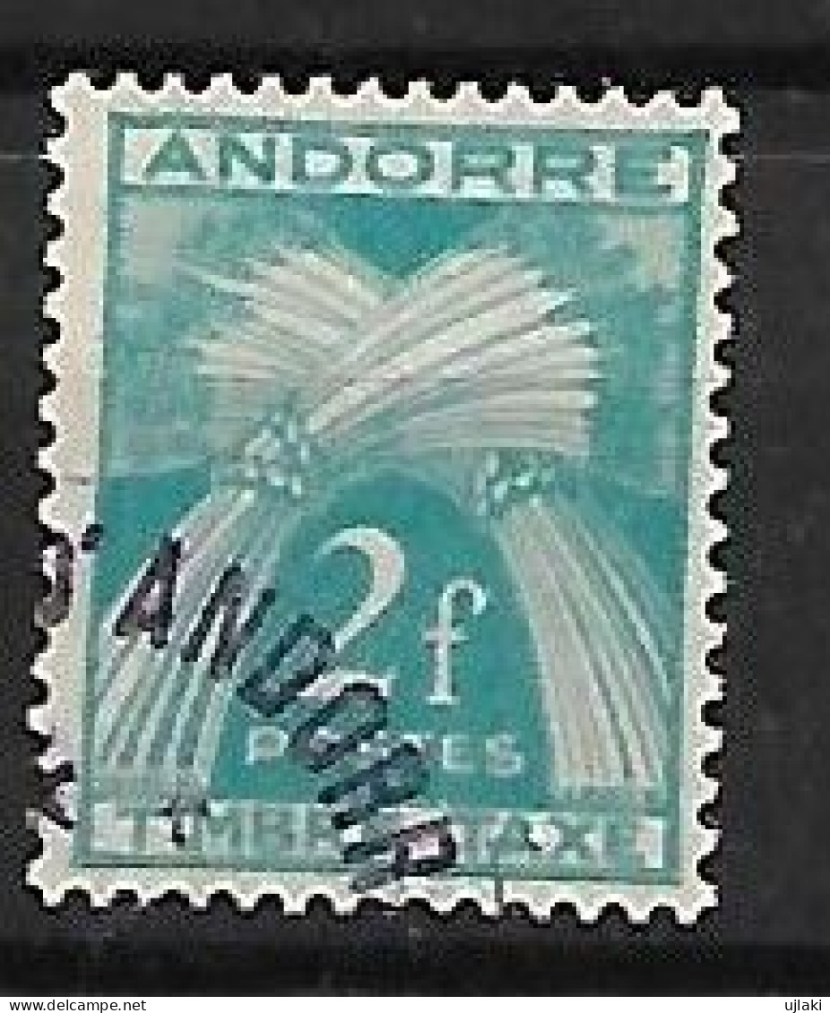 ANDORRE FRANCAIS:  Timbre Taxe:legende "timbre Taxe"   N°34 Année 1946/50 - Oblitérés