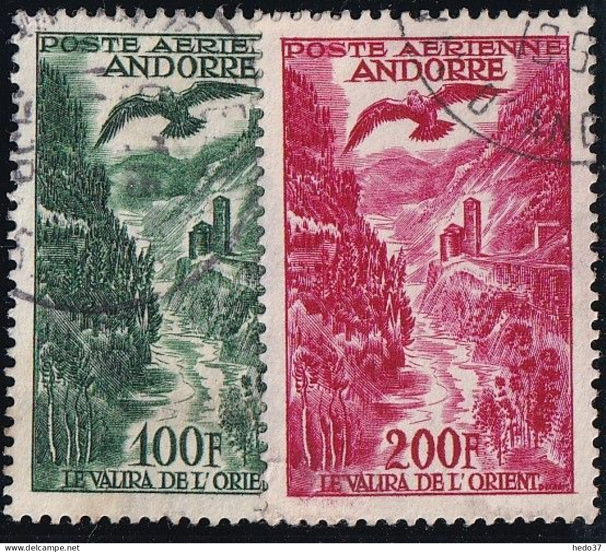 Andorre Poste Aérienne N°2/3 - Oblitéré - TB - Airmail