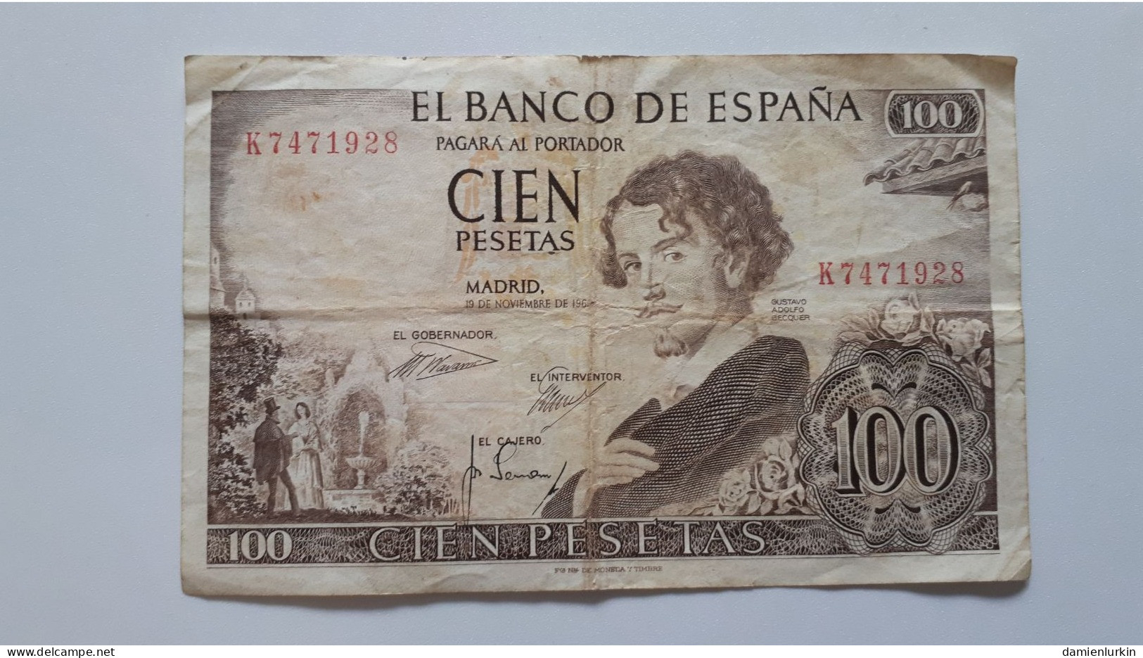 ESPAGNE 100 PESETAS 19 NOVEMBRE 1965 P-150a.2 - 100 Peseten