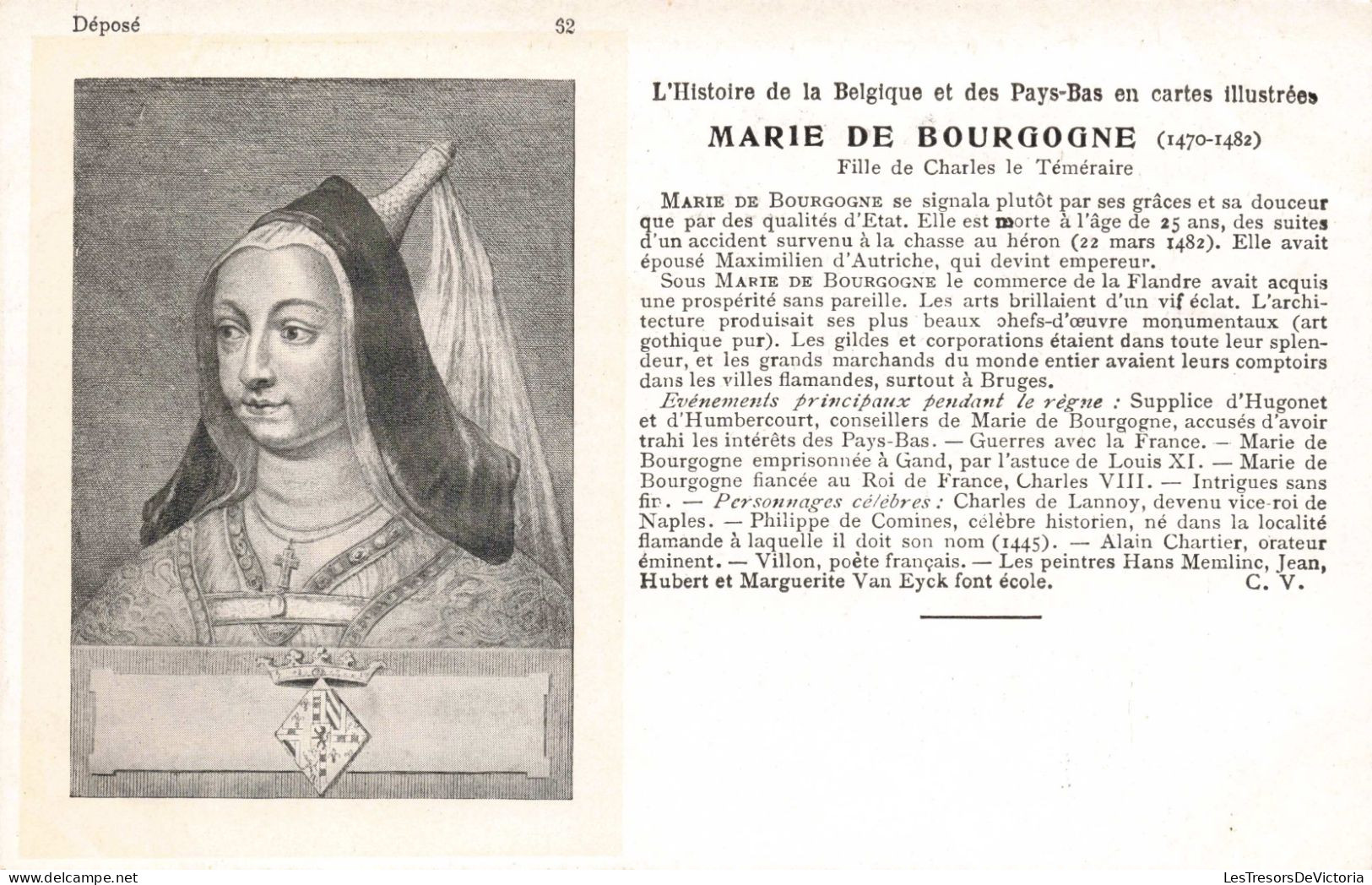 CELEBRITES - Femme Célèbres - Marie De Bourgogne - Carte Postale Ancienne - Beroemde Vrouwen