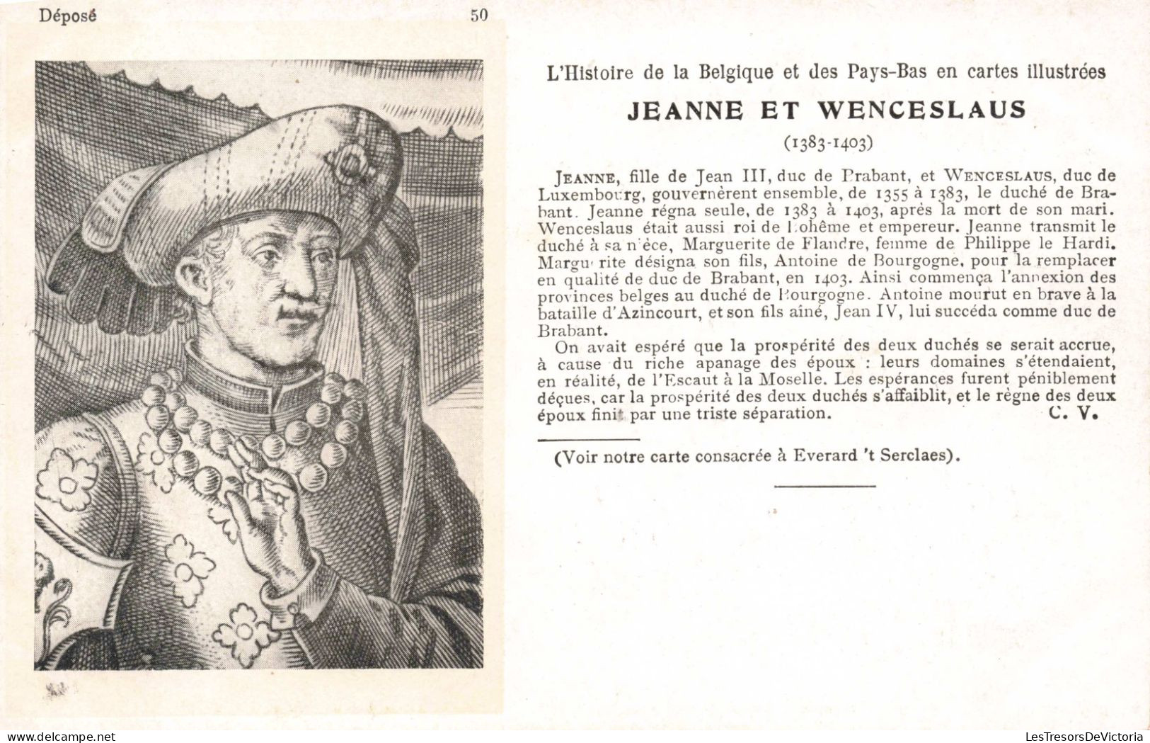 CELEBRITES - Personnages Historiques - Jeanne Et Wenceslaus - Carte Postale Ancienne - Historische Persönlichkeiten