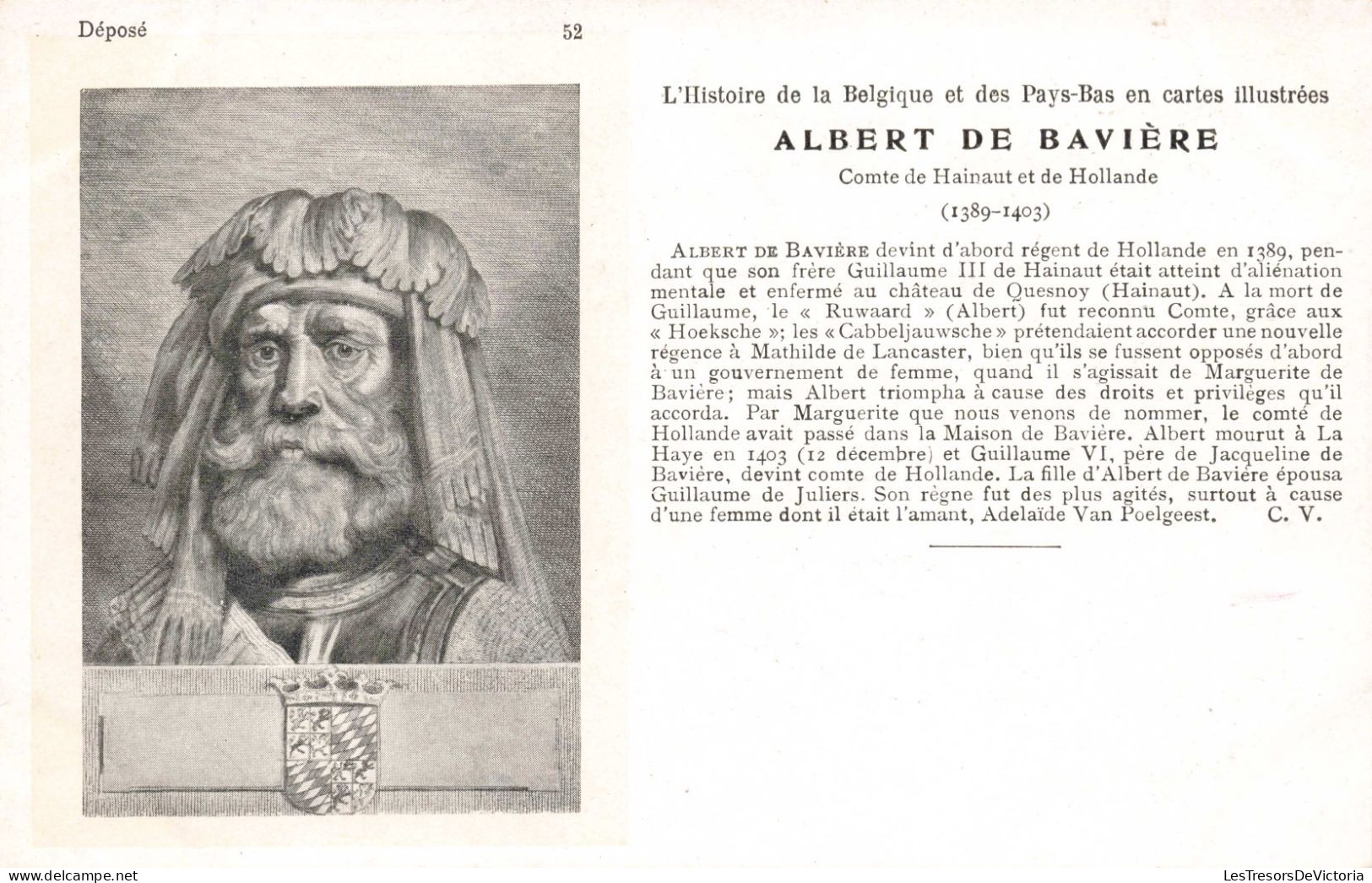 CELEBRITES - Personnages Historiques - Albert De Bavière - Comte De Hainaut Et De Hollande - Carte Postale Ancienne - Historische Figuren