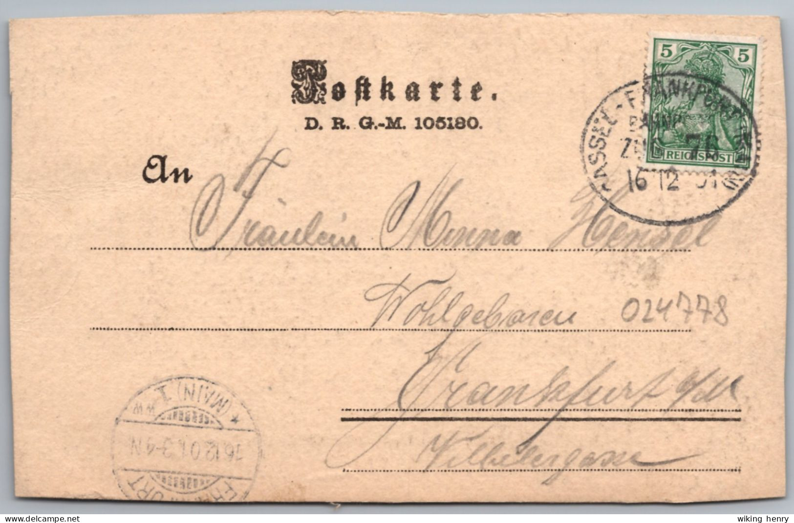 Friedberg - S/w Nach Merian Im Jahre 1640 - Bahnpost Cassel Frankfurt 1901 - Friedberg