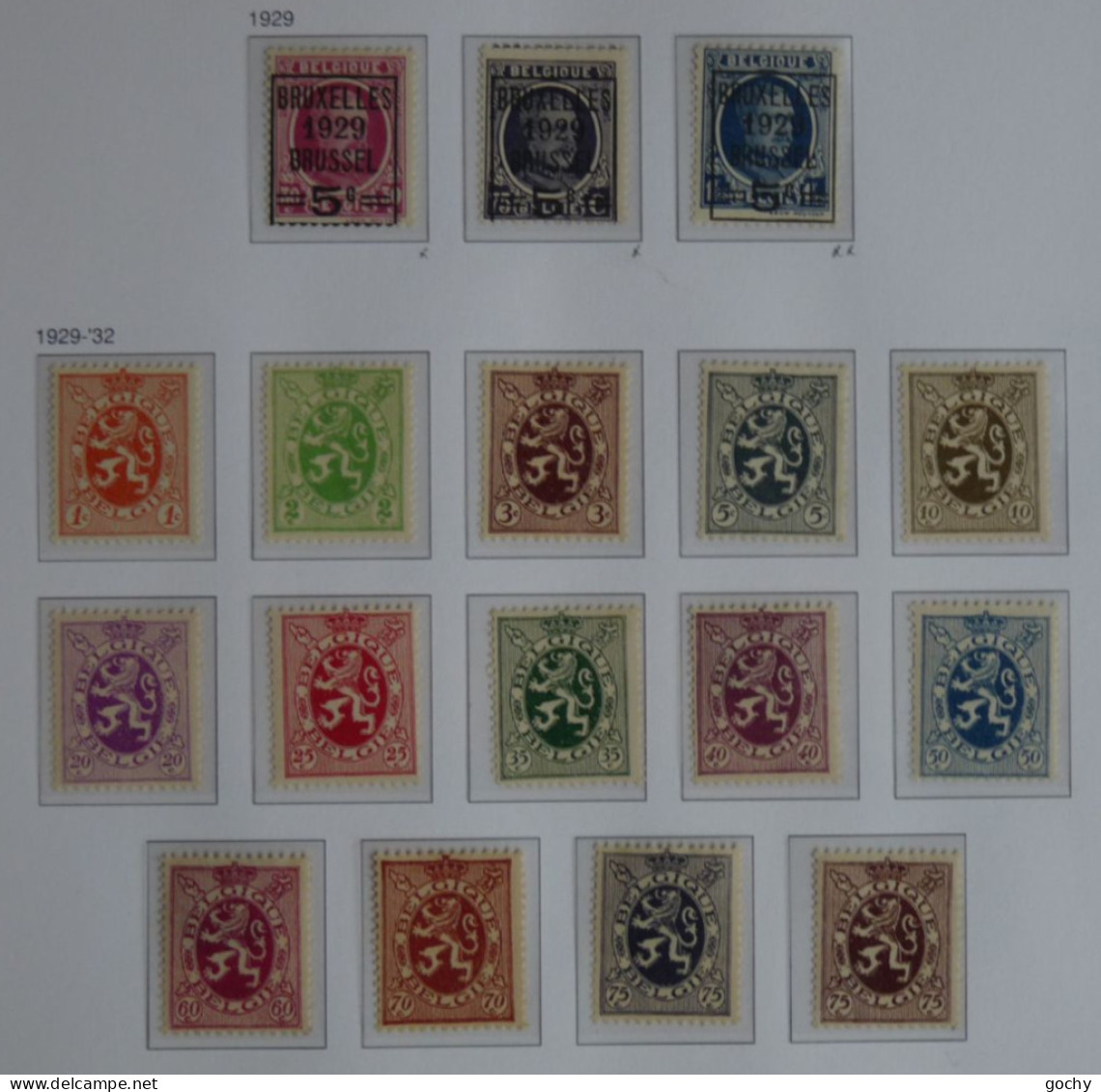 Belgium    N° 273 / 288A   **/*  1929  Cat: 57 €       281,288A** - 1929-1937 Heraldic Lion