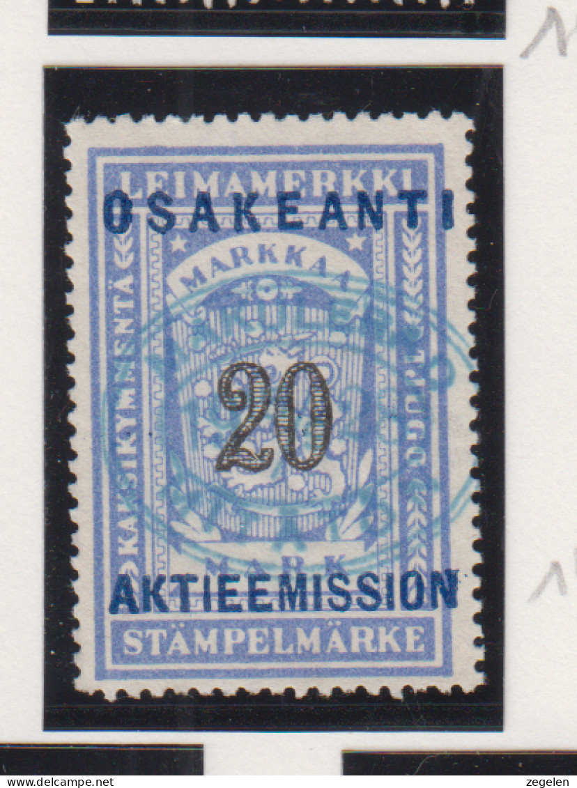 Finland Fiskale Zegel Cat. Barefoot Stocks & Shares 14 - Revenue Stamps