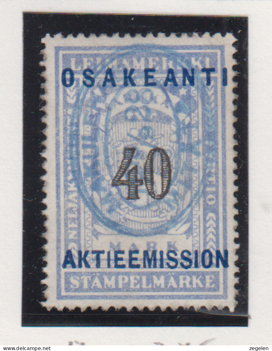 Finland Fiskale Zegel Cat. Barefoot Stocks & Shares 17 - Revenue Stamps