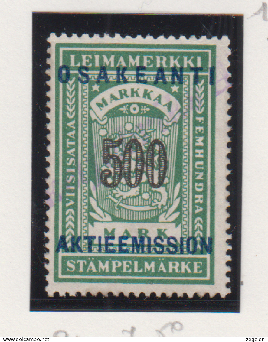 Finland Fiskale Zegel Cat. Barefoot Stocks & Shares 21 - Revenue Stamps