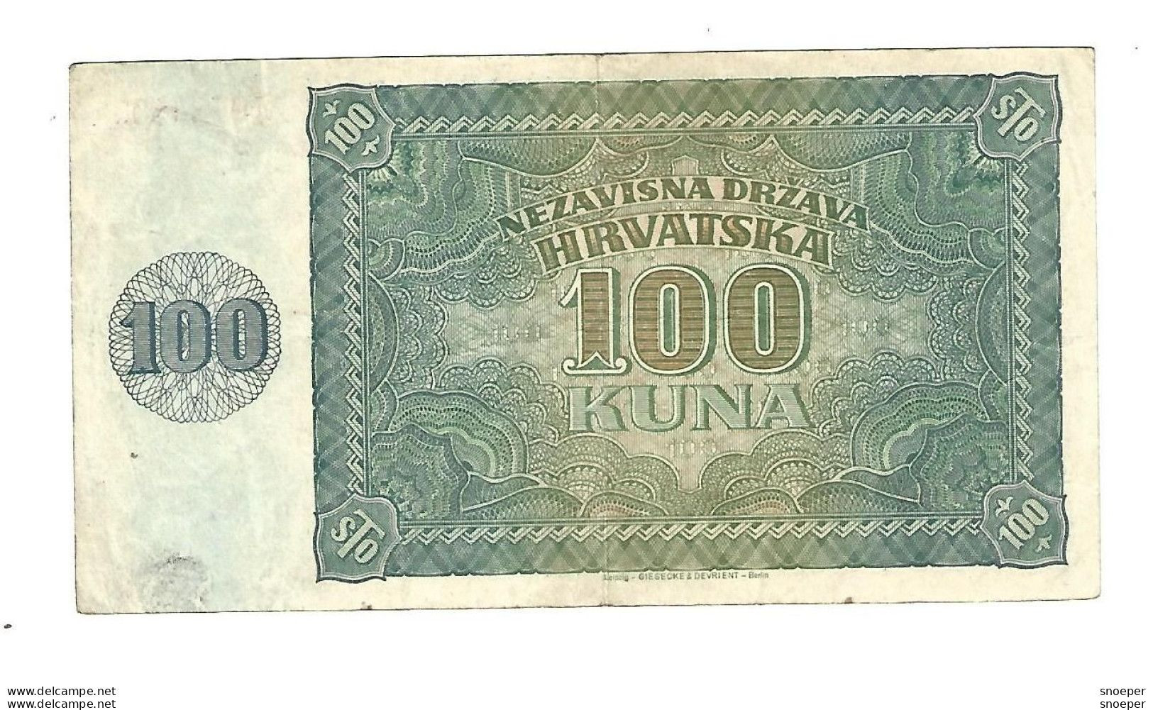 *croatia  100 Kuna 1941  2 - Croazia