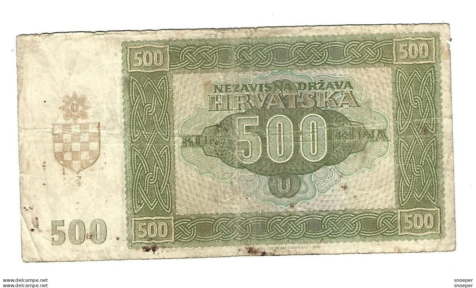 *croatia  500 Kuna 1941  3 - Kroatien